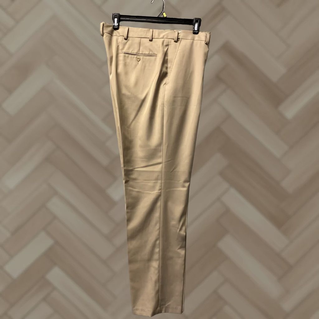 Vintage JOS A BANK Pants Mens 38x32 Khaki Travelers Collection Tailored Fit Dress Pants Comfort Belt Wrinkle Resistant Casual Business Straight Leg Adult Mens Size US 38 / EU 54 - 1 Thumbnail