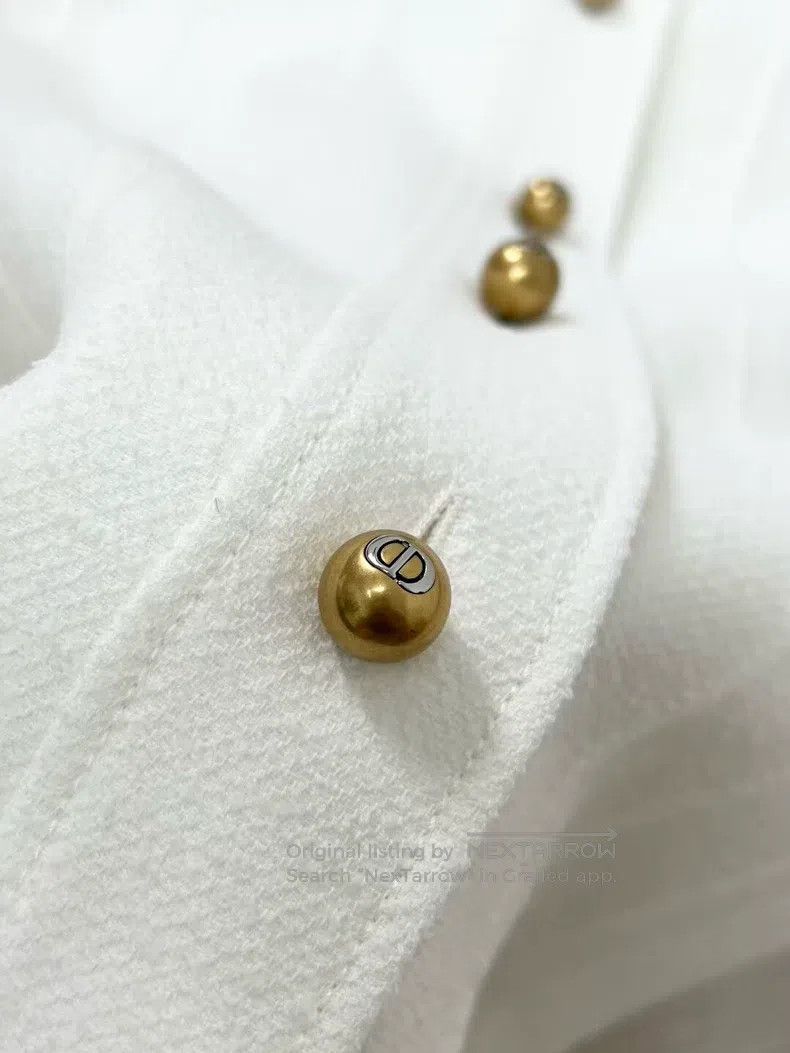 Dior Dior Solid colour ruffle stand-up collar pearl button jack Size S / US 4 / IT 40 - 4 Thumbnail