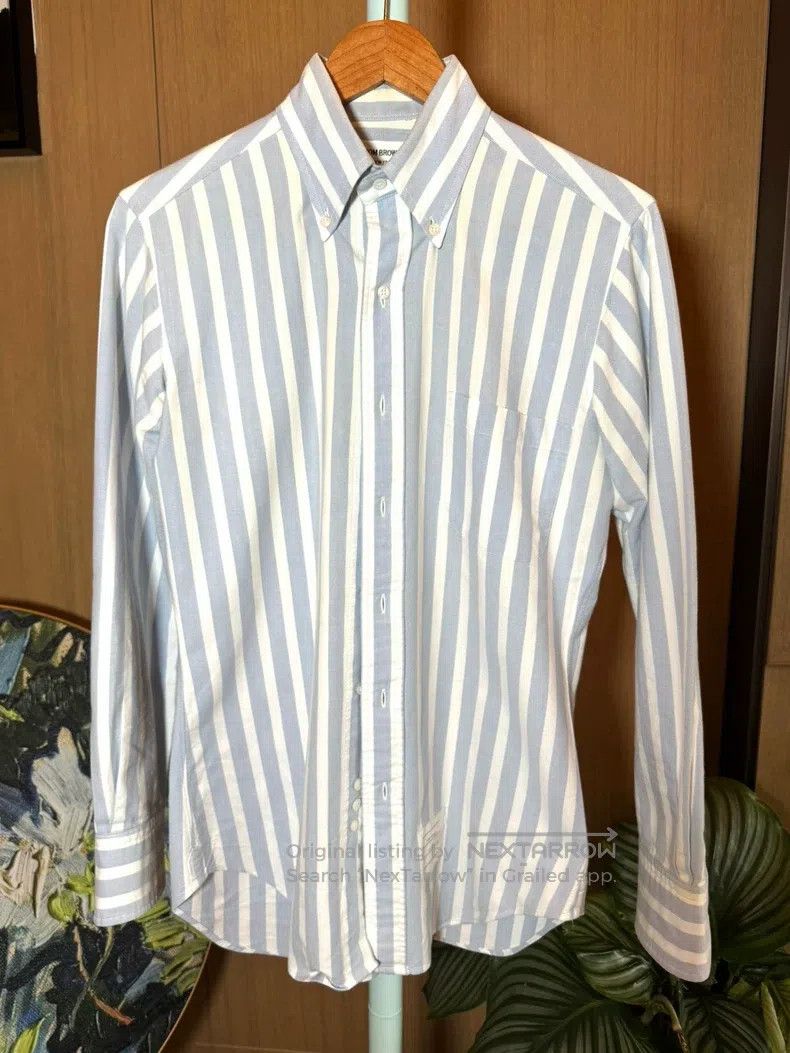 Thom Browne Thom Browne Blue and white striped shirt Size US S / EU 44-46 / 1 - 1 Thumbnail