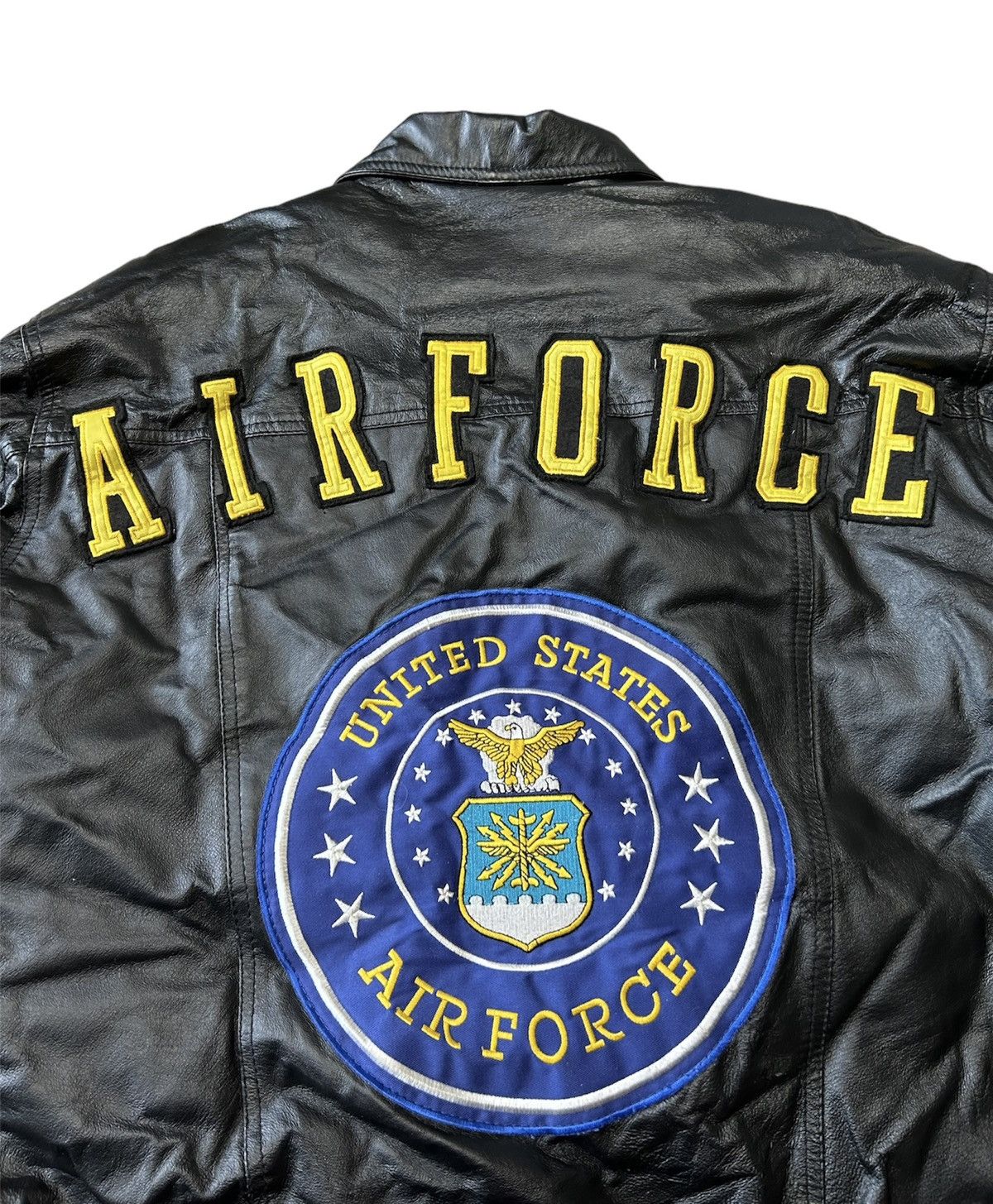 Vintage Vintage 90s K&S Unique U.S Air Force Leather Bomber Jacket Size US L / EU 52-54 / 3 - 5 Thumbnail