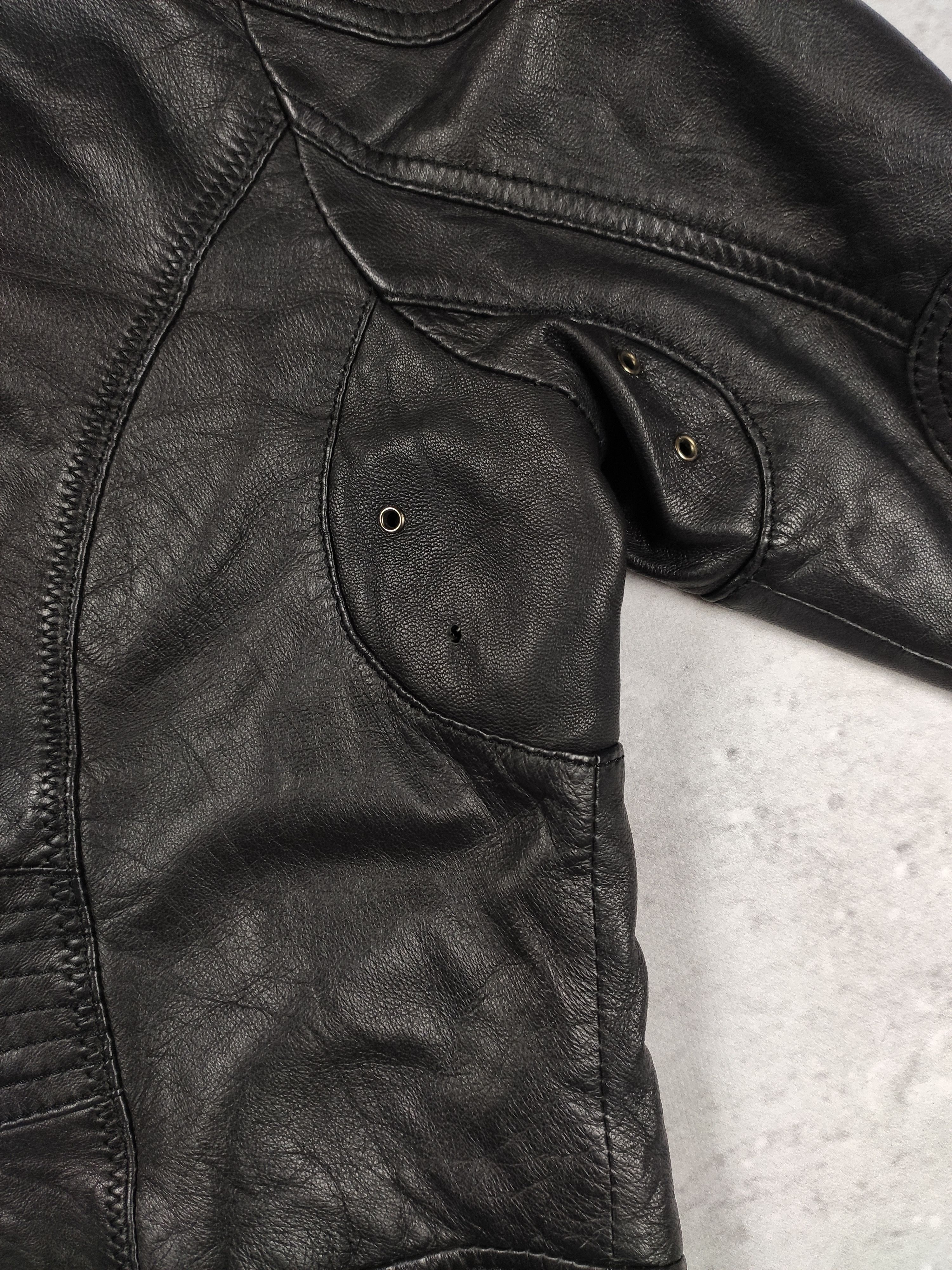 Vintage Vintage leather biker jacket opium cyber Size L / US 10 / IT 46 - 8 Thumbnail