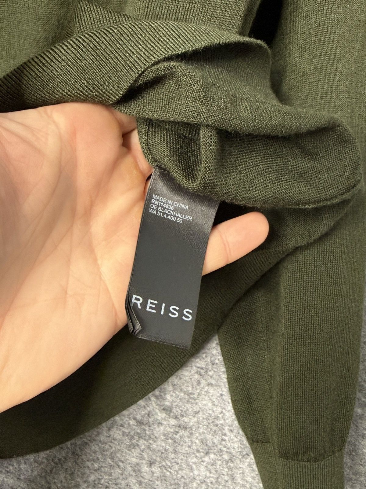 Reiss Reiss 1/3 Zip Mens Green wool jumper size L Size US L / EU 52-54 / 3 - 10 Thumbnail