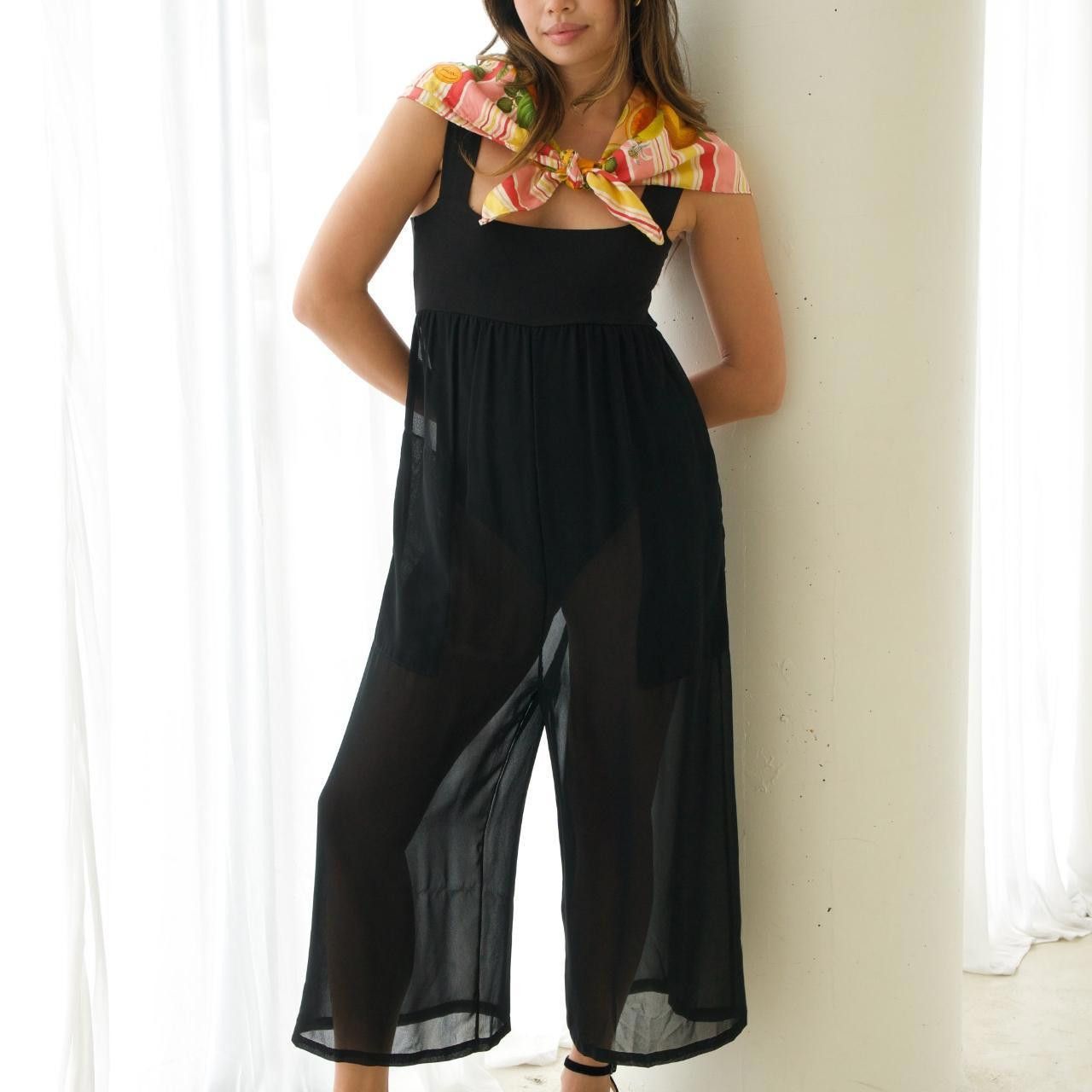 Designer Sonia Rykiel Sheer Jumpsuit Size 28" / US 6 / IT 42 - 1 Thumbnail