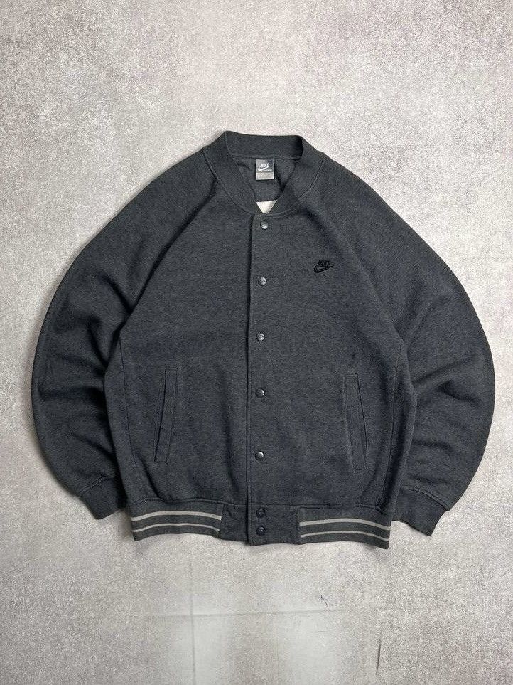 VINTAGE NIKE SWOOSH GRAY COTTON JACKET Y2K M