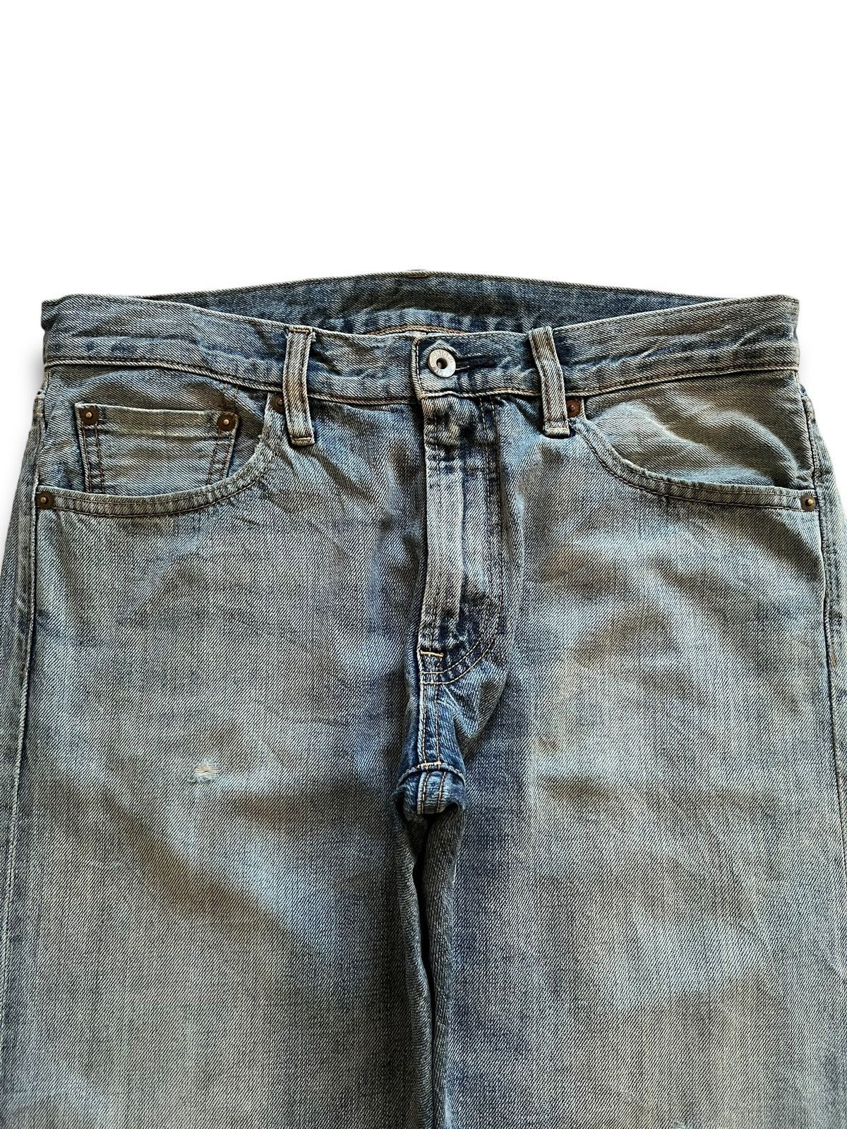 Japanese Brand × Uniqlo Vintage Uniqlo Selvedge Ripped Distressed Loose Jeans 33x31 Size US 33 - 5 Thumbnail