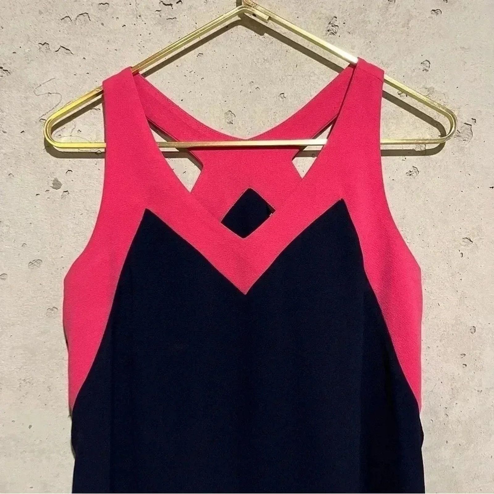 Other Felicity & Coco Dress Navy Blue Pink Sheath Dress Crepe Size M / US 6-8 / IT 42-44 - 3 Thumbnail