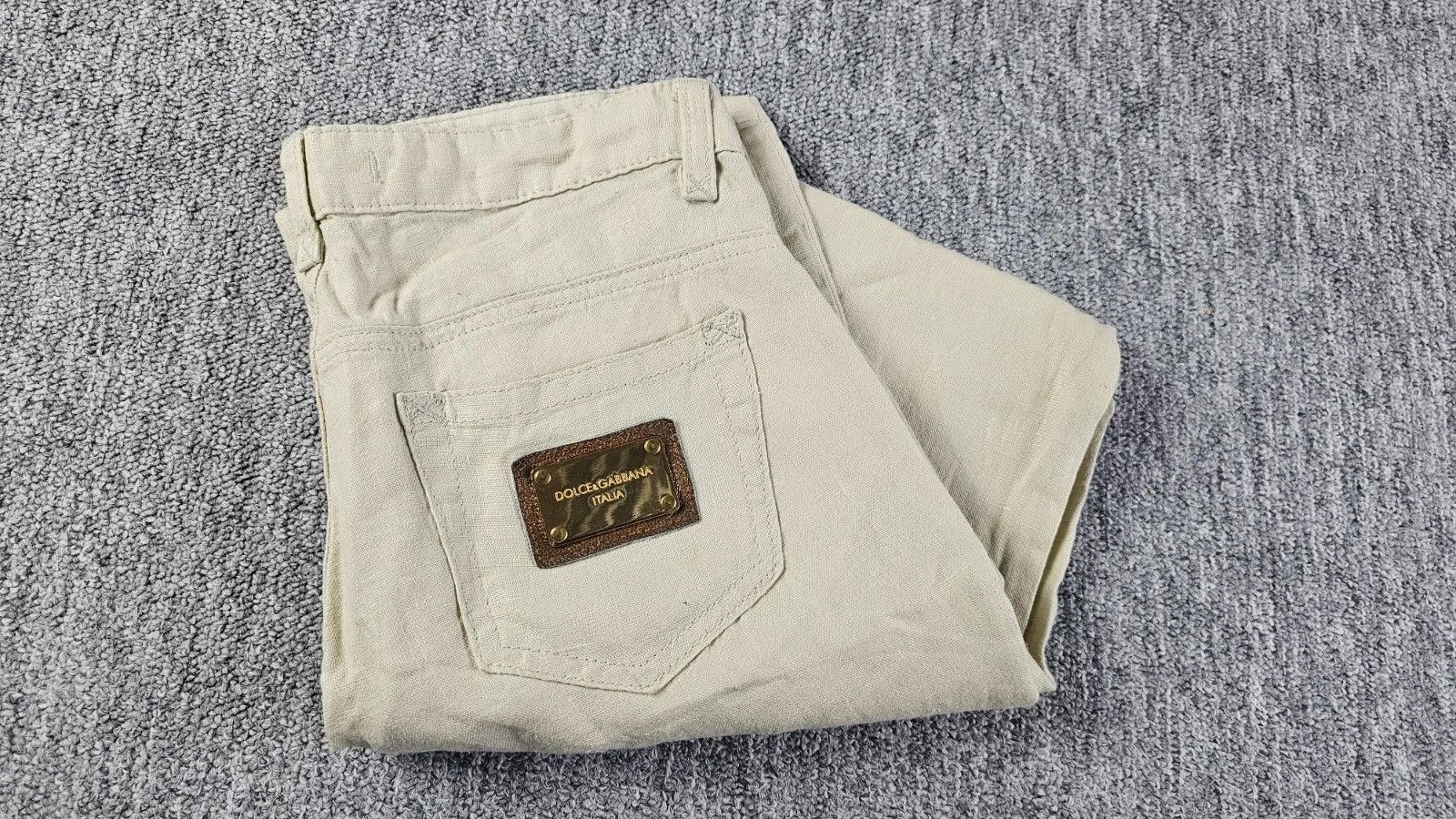 Dolce & Gabbana Dolce Gabbana Vintage Linen Pants Women W26 Beige Italy Size US 26 / EU 42 - 1 Thumbnail
