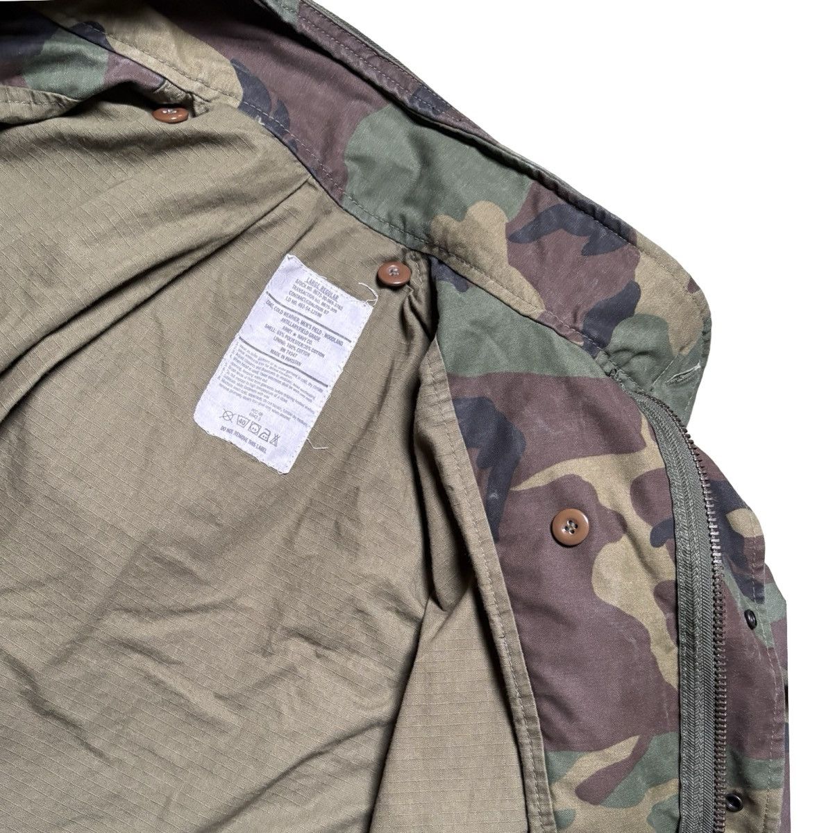 Other Vintage 70s Camo Military Cold Weather Field Woodland Jacket Size US L / EU 52-54 / 3 - 8 Thumbnail
