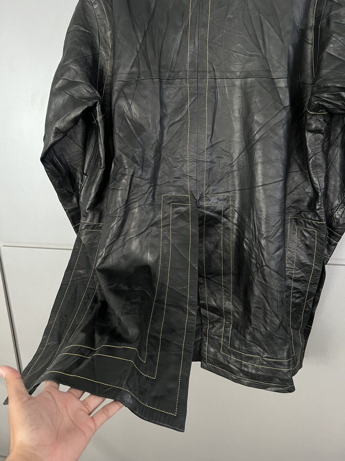 Yves Saint Laurent YSL Rive Gauche by Hedi Slimane Stitched Leather jacket Size US XL / EU 56 / 4 - 4 Thumbnail