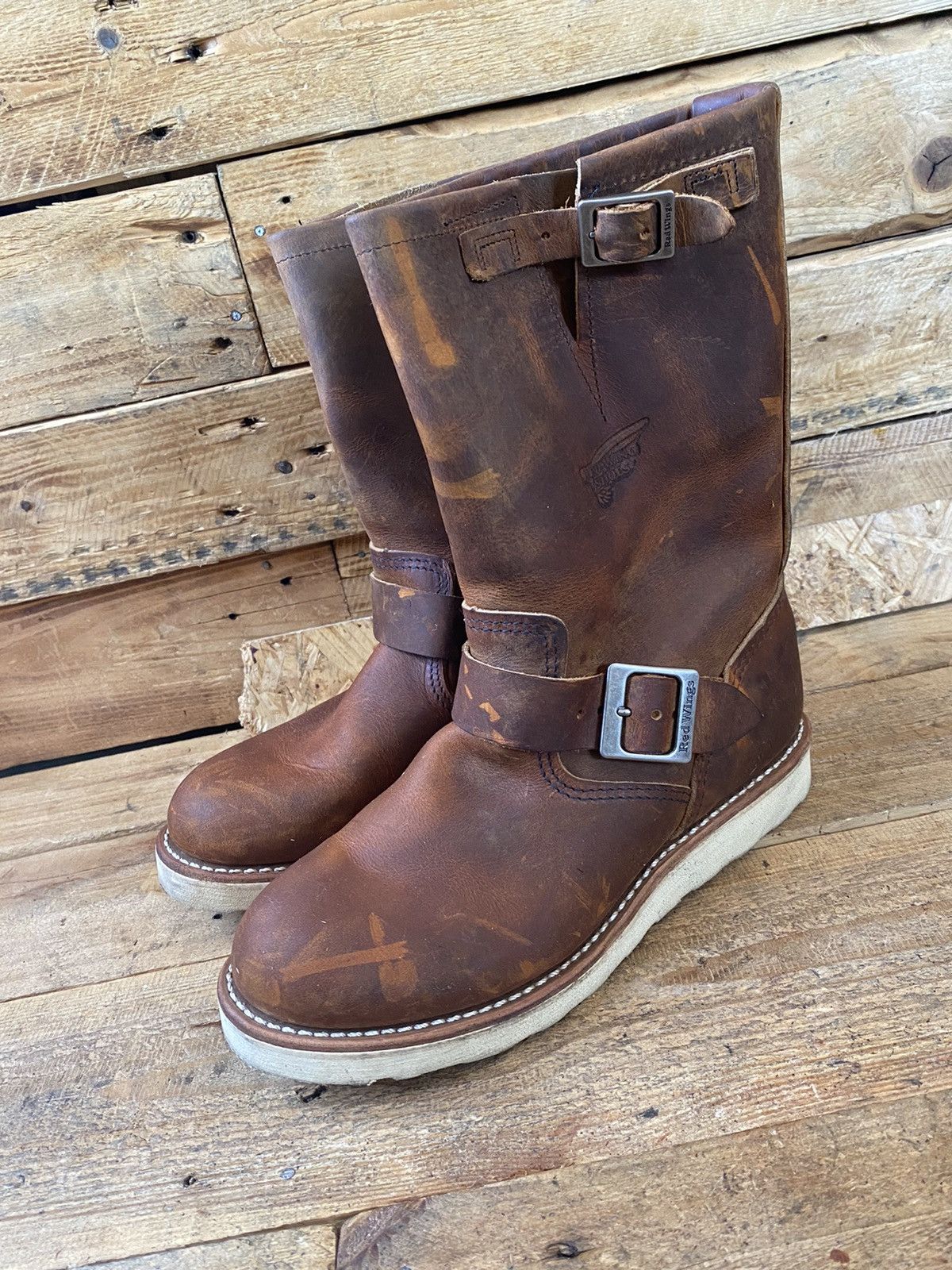 Red Wing Redwing engineer boots, brown leather boots sz39 Size US 6.5 / EU 39-40 - 4 Thumbnail