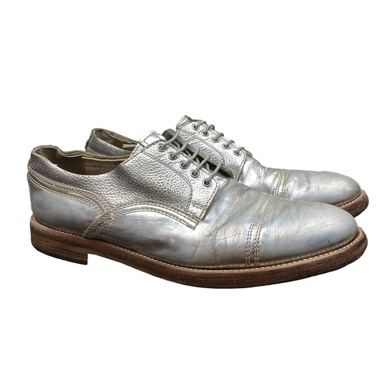 Acne Studios Acne Studios Askin Silver Cap Toe Derby Shoes Men's 43 US 10 Size US 10 / EU 43 - 1 Thumbnail