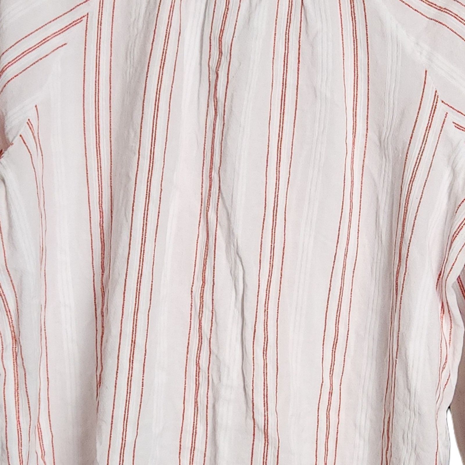 Merona Merona Red and White Striped Keyhole Tie Neck Top - XXL Size XXL / US 16-18 / IT 52-54 - 6 Thumbnail