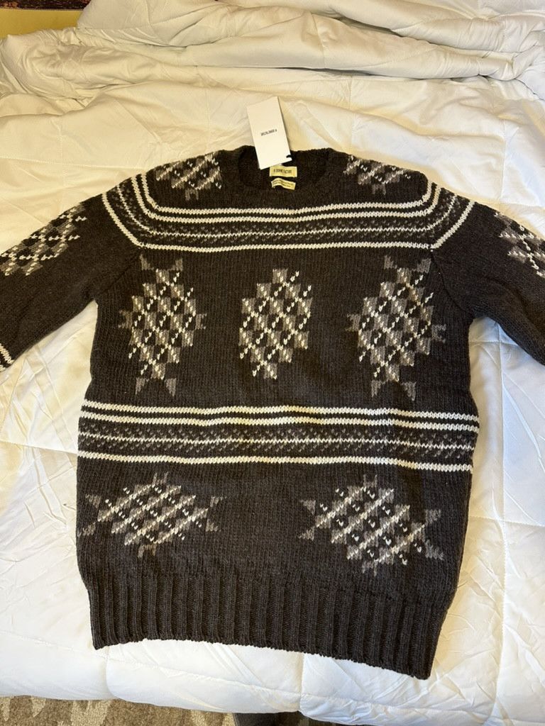 Brown Folk Wool-Jacquard Sweater