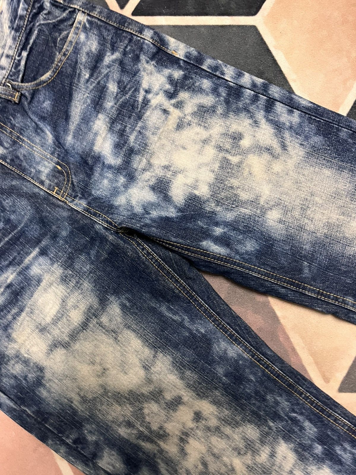 Japanese Brand strawberry leaves japanese brand acid wash jeans Size US 33 - 9 Thumbnail