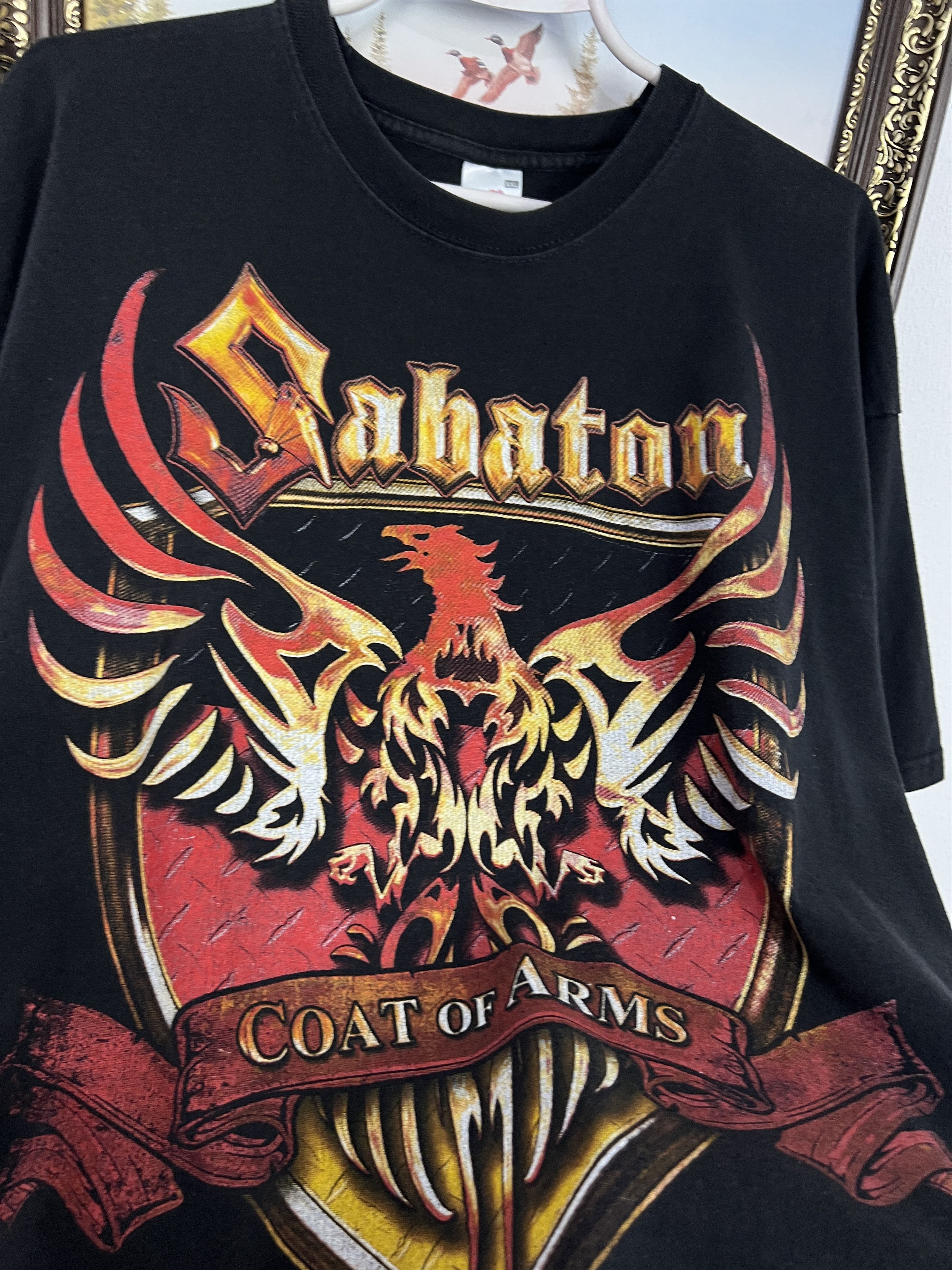 Fruit Of The Loom Vintage Sabaton Coat of Arms Over Print Shirt Tee Big Logo Size US XXL / EU 58 / 5 - 4 Thumbnail