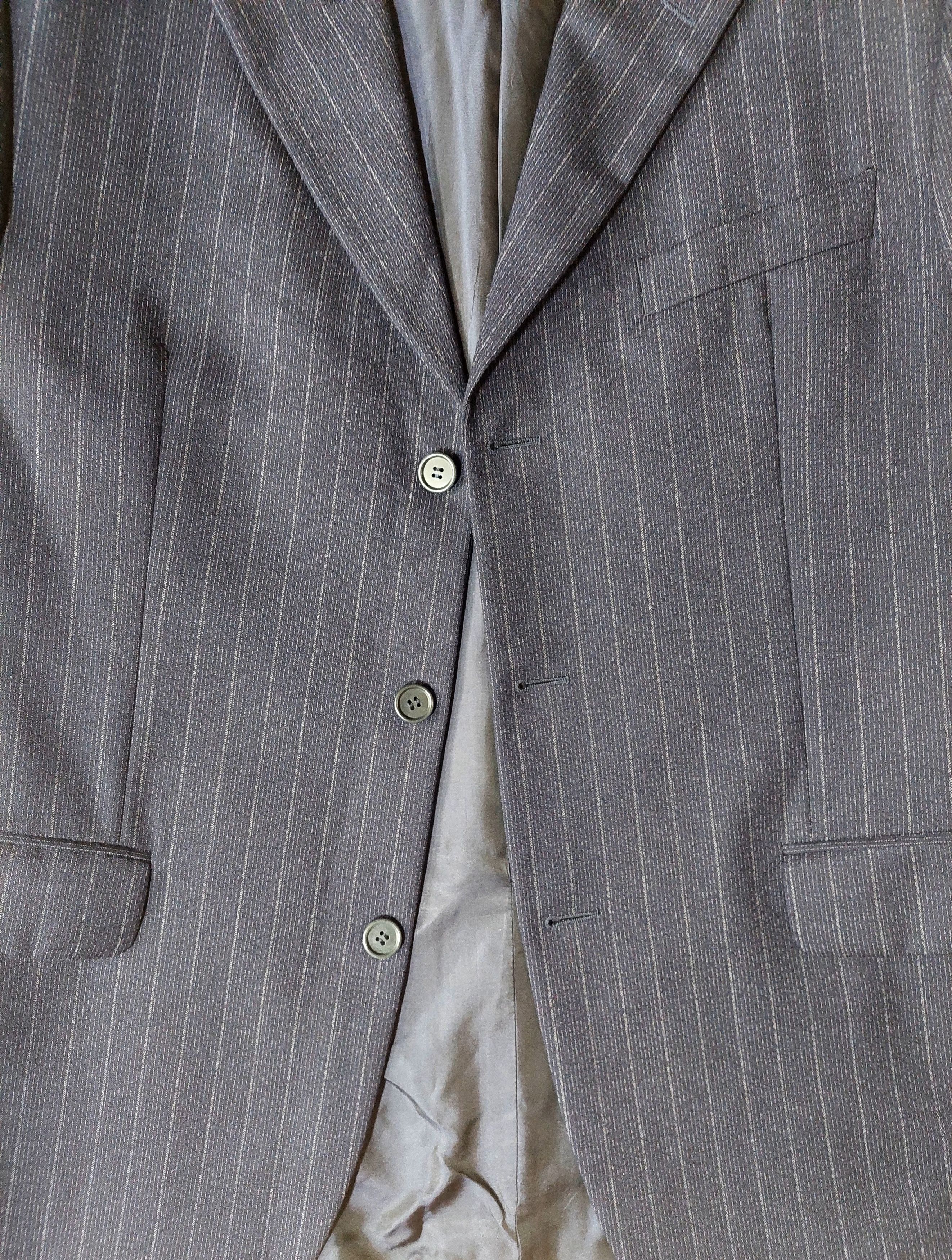 Romeo Gigli Romeo Gigli Wool Blazer Navy Pinstripe 90s Mens Size 50 IT Size 50R - 4 Thumbnail