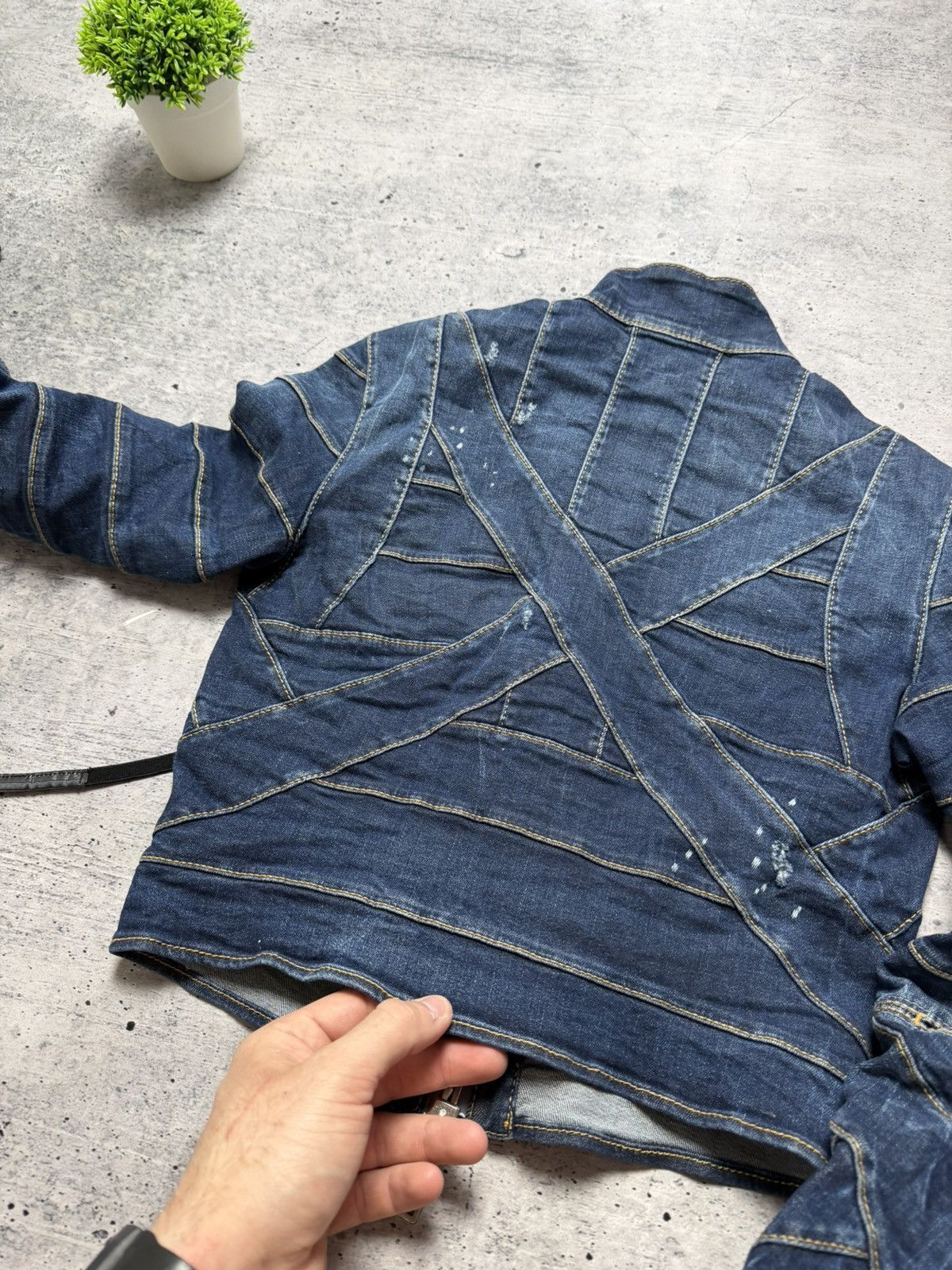 Dsquared2 Dsquared2 Disstresed Striped Lines Archive Denim Jacket Size S / US 4 / IT 40 - 11 Thumbnail