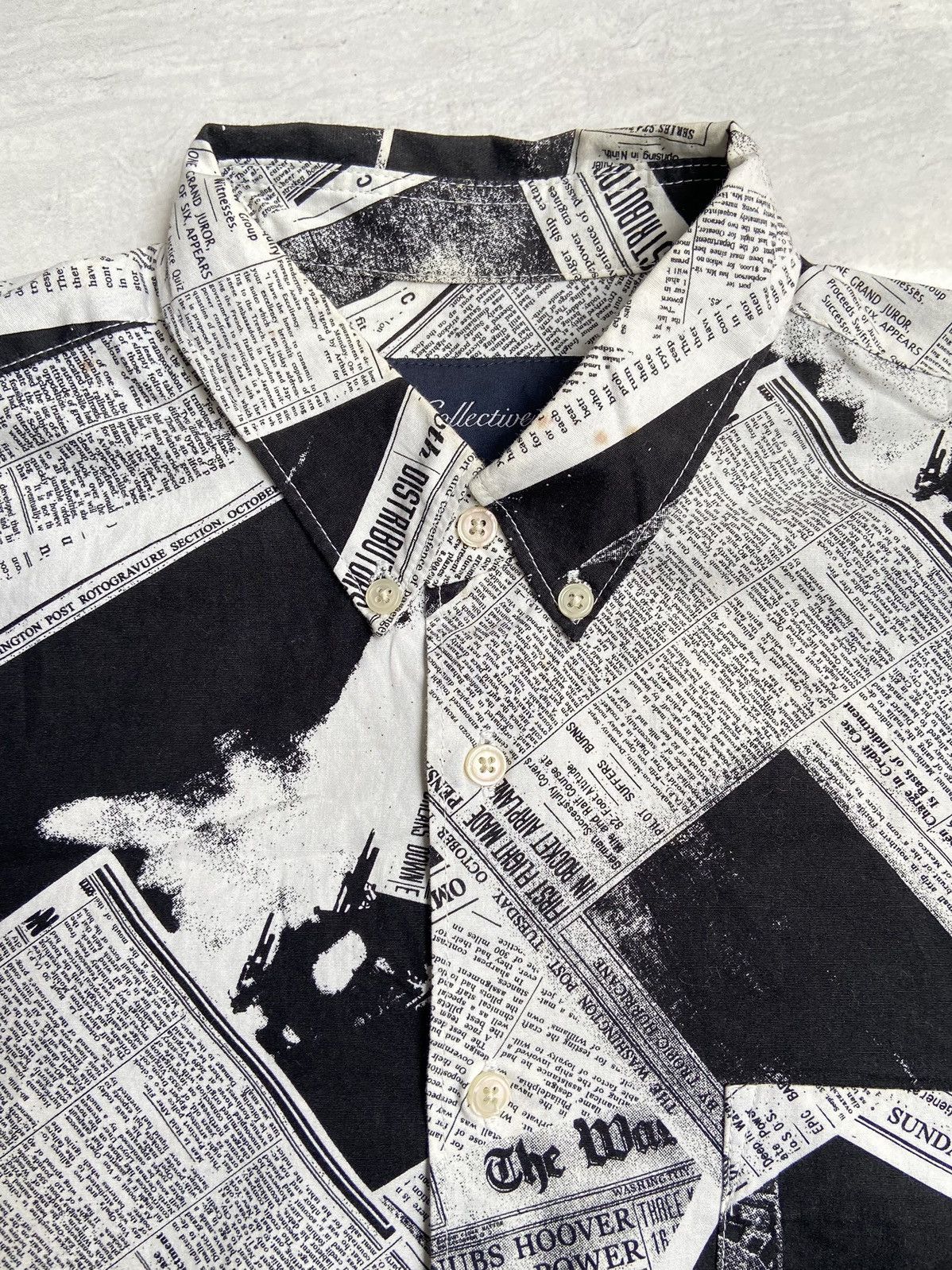 Japanese Brand COLLECTIVE Newspaper Printed Patterned Shirt Size US S / EU 44-46 / 1 - 11 Thumbnail