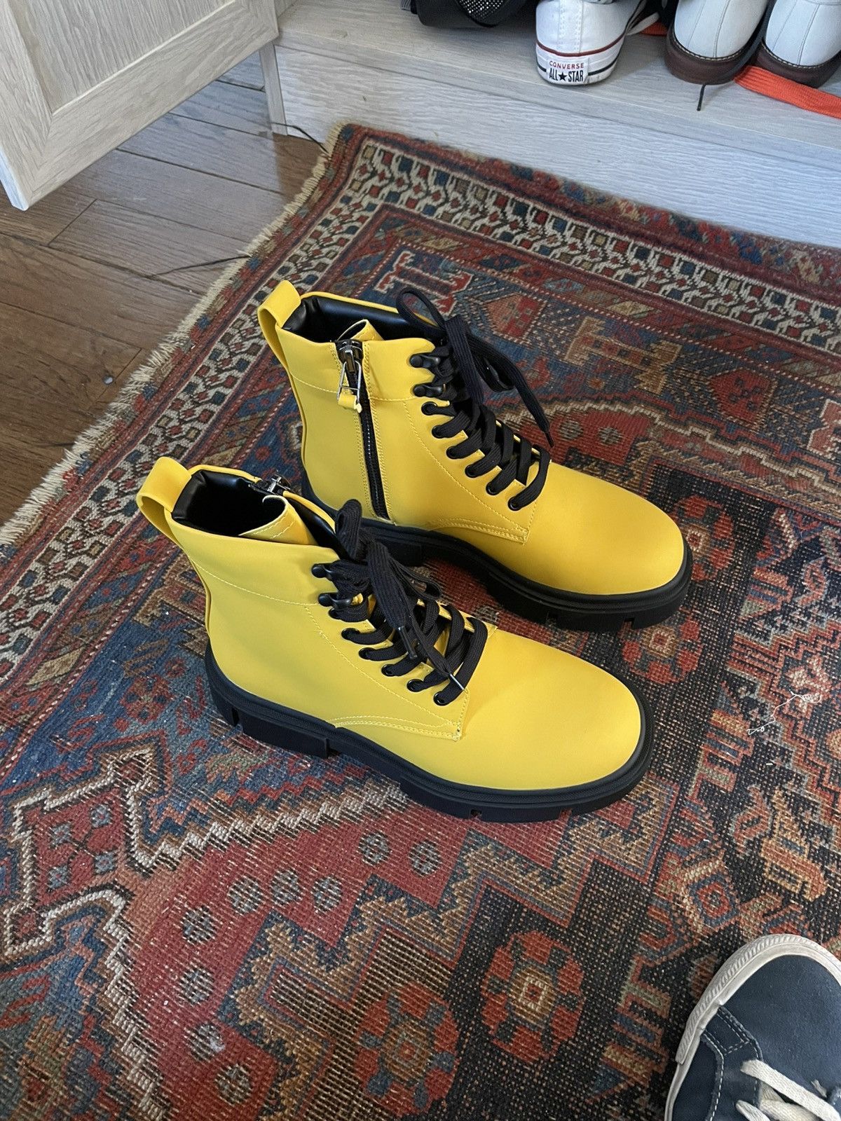 Zara Chunky Yellow Boots Size US 7.5 / EU 40-41 - 1 Thumbnail