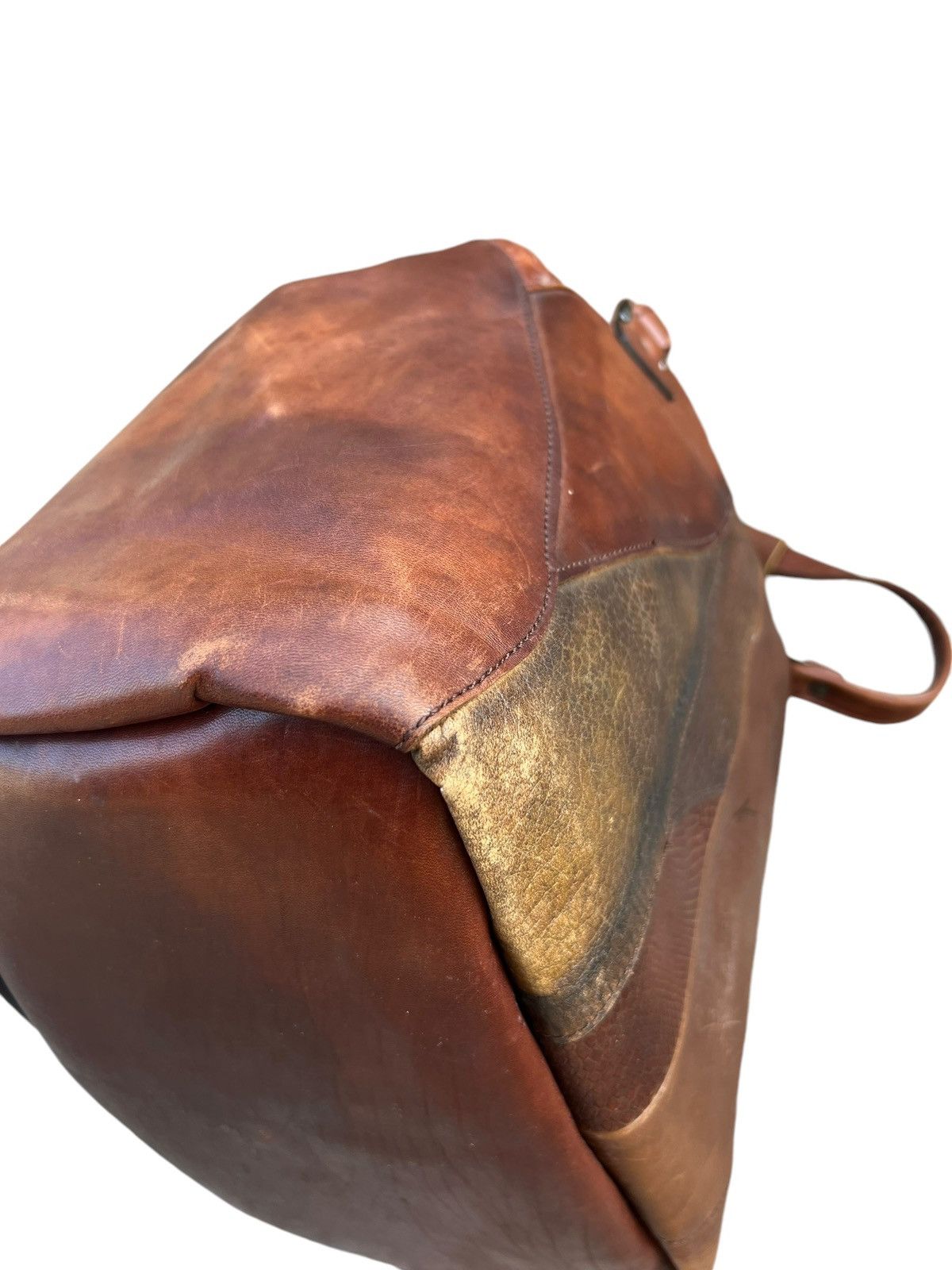 Leather Vintage K. Murata Japan Fade Patina Patchwork Tote Bag Size ONE SIZE - 18 Thumbnail