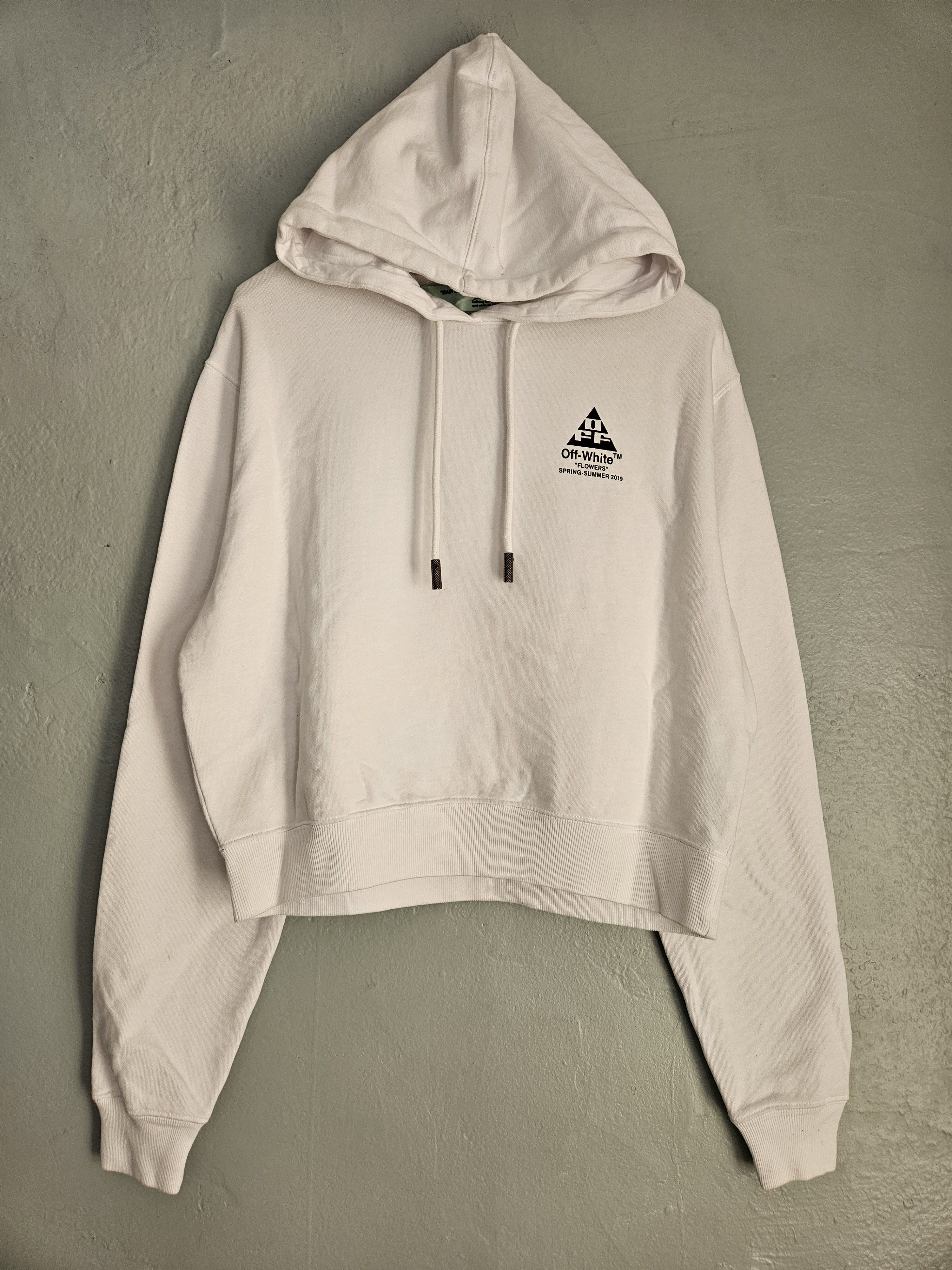 Off-White Off White Cropped White Cotton Arrows Hoodie Size S / US 4 / IT 40 - 3 Thumbnail