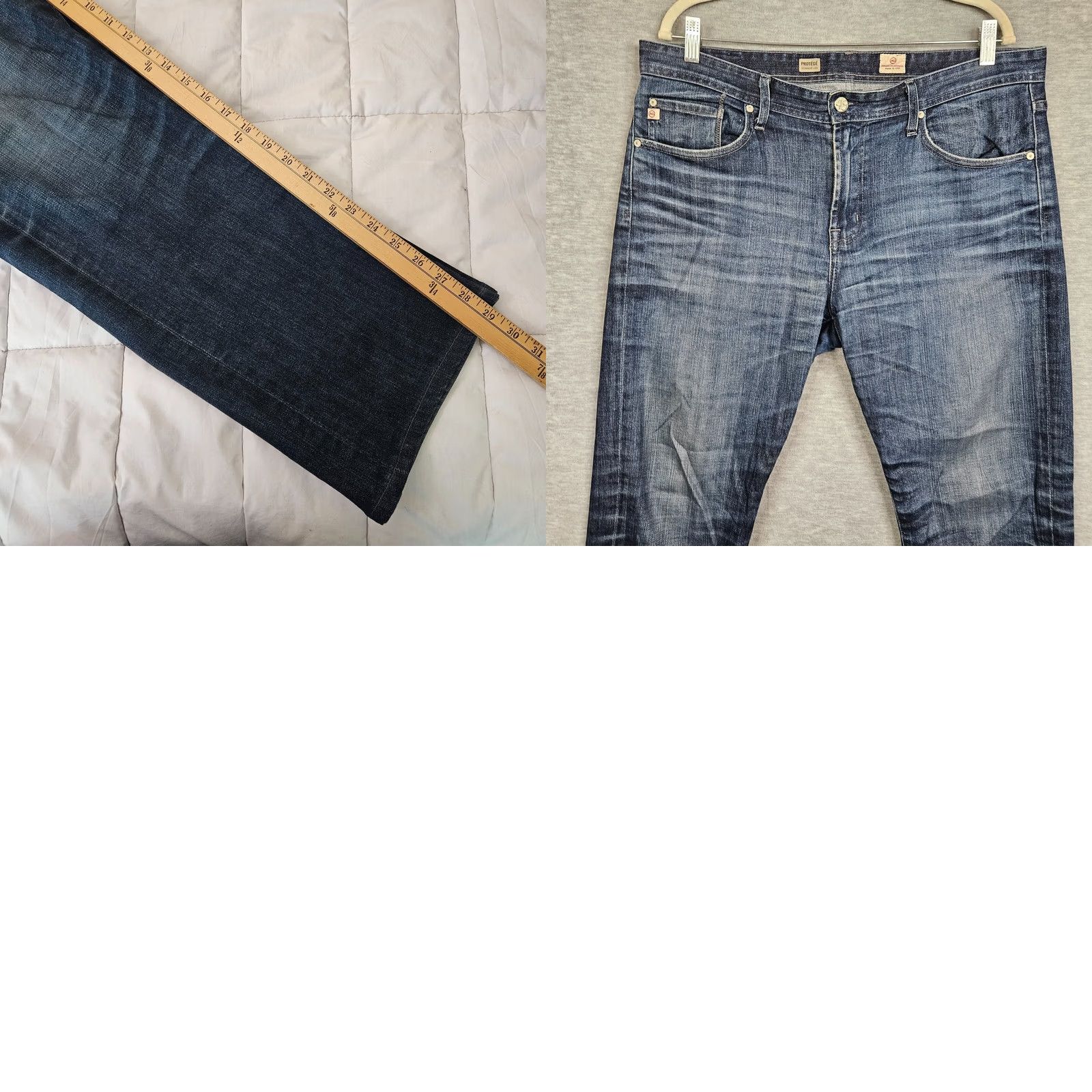 Vintage AG Adriano Goldschmied Jeans Five Pockets Straight Leg Jeans Size 36 Blue Denim Regular Rise 5-Pocket Mens Made in USA Size US 36 / EU 52 - 8 Thumbnail