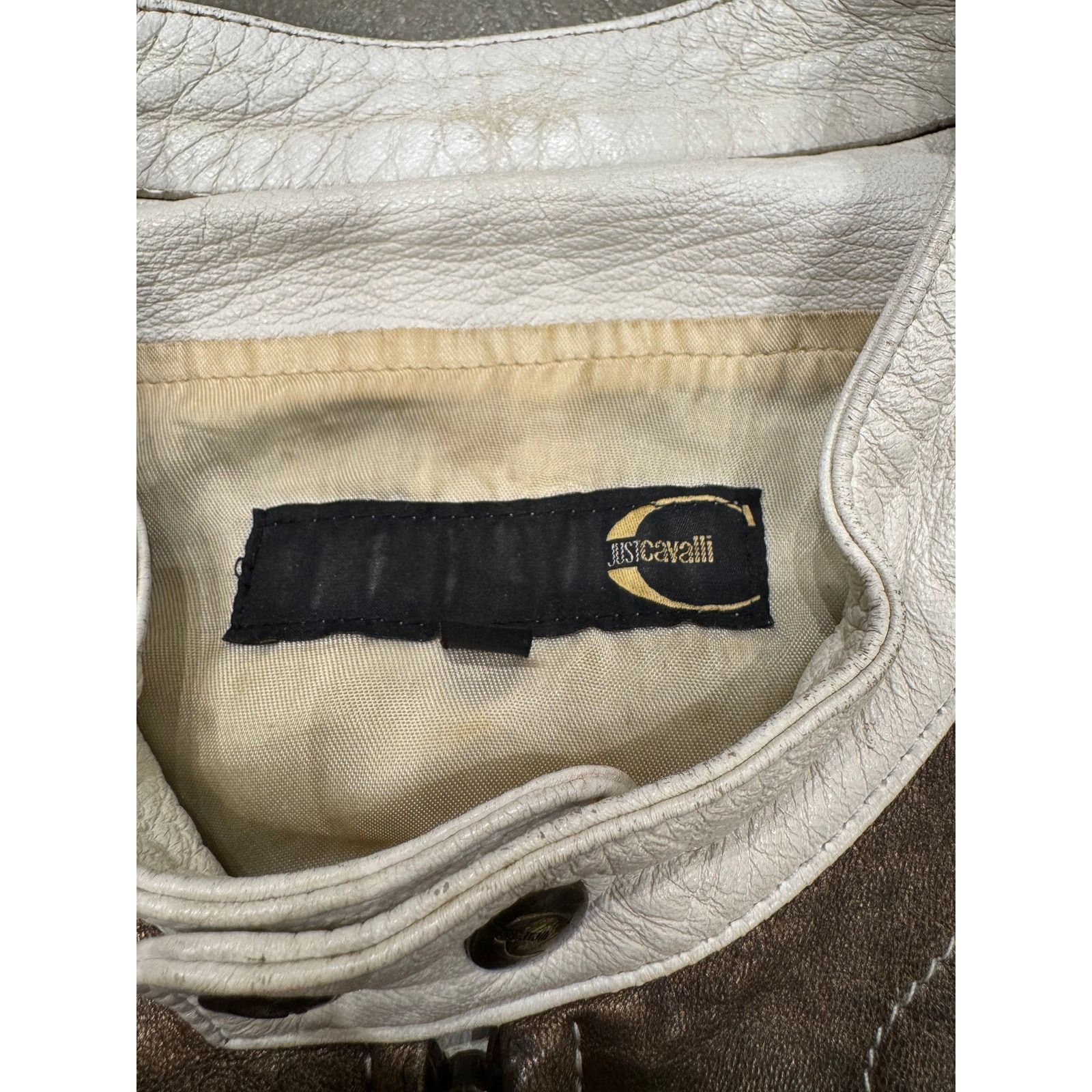 Roberto Cavalli S/S2004 Roberto Cavalli paneled biker leather jacket Size US L / EU 52-54 / 3 - 9 Thumbnail