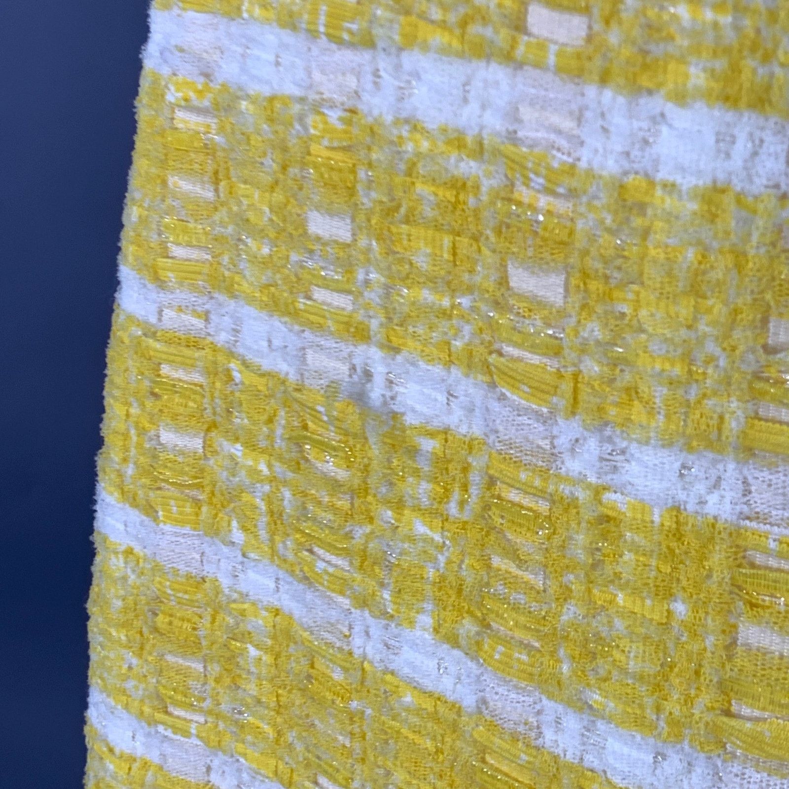 Marc Jacobs Size 2 Yellow White Boucle Stripe Two Pockets Mini Skirt Size 26" / US 2 / IT 38 - 3 Thumbnail