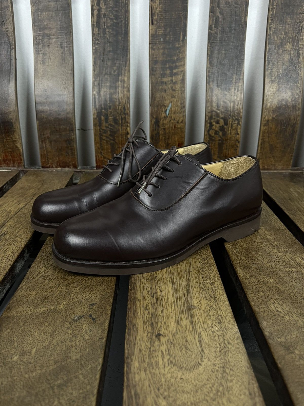 Yohji Yamamoto Yohji Yamamoto Costume d’Homme AW1992 Leather Derby Shoes Size US 7 / EU 40 - 1 Thumbnail