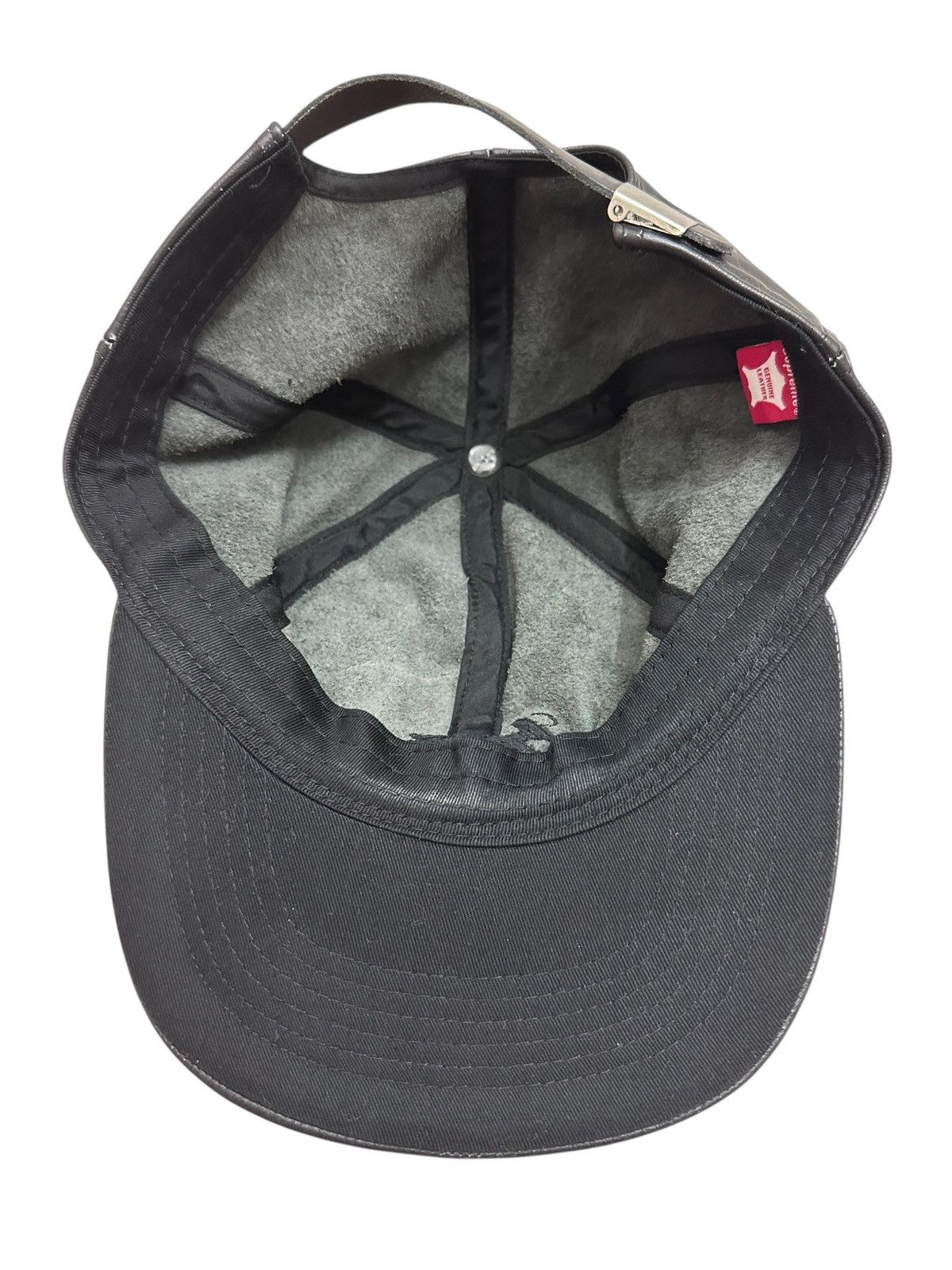 Genuine Leather × Supreme × Vintage RARE ‼️ Vintage SUPREME Leather Black Hat Cap Size ONE SIZE - 7 Thumbnail