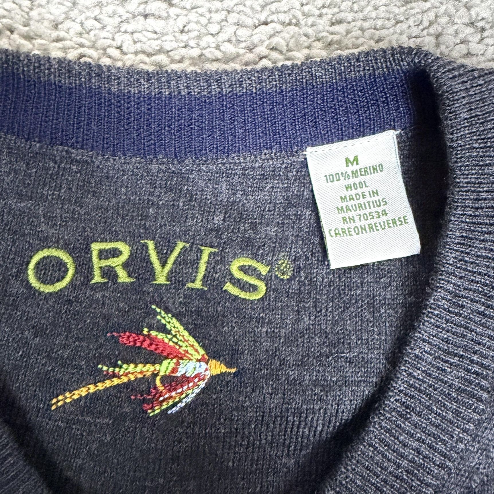 Orvis Orvis Sweater Mens M Gray 100% Merino Wool V Neck Knit Pullover Long Sleeve Size US M / EU 48-50 / 2 - 4 Thumbnail