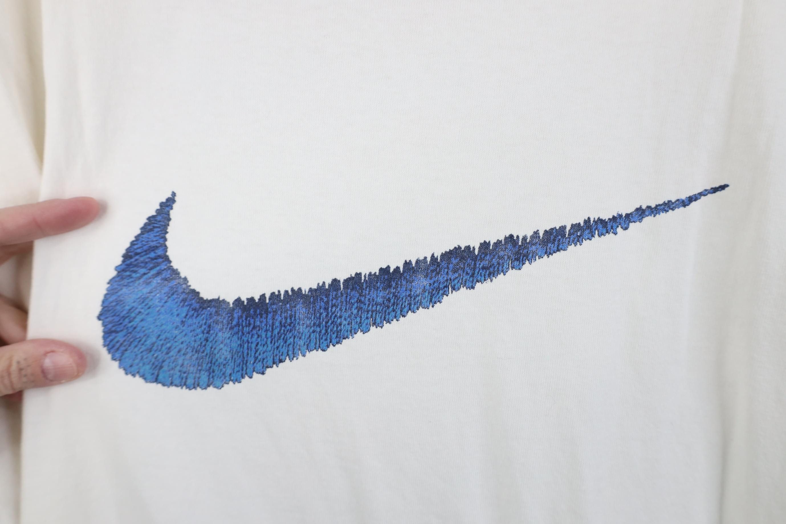 Nike Vintage 90s Nike Scott Center Big Swoosh T-Shirt White USA Size US XL / EU 56 / 4 - 4 Thumbnail