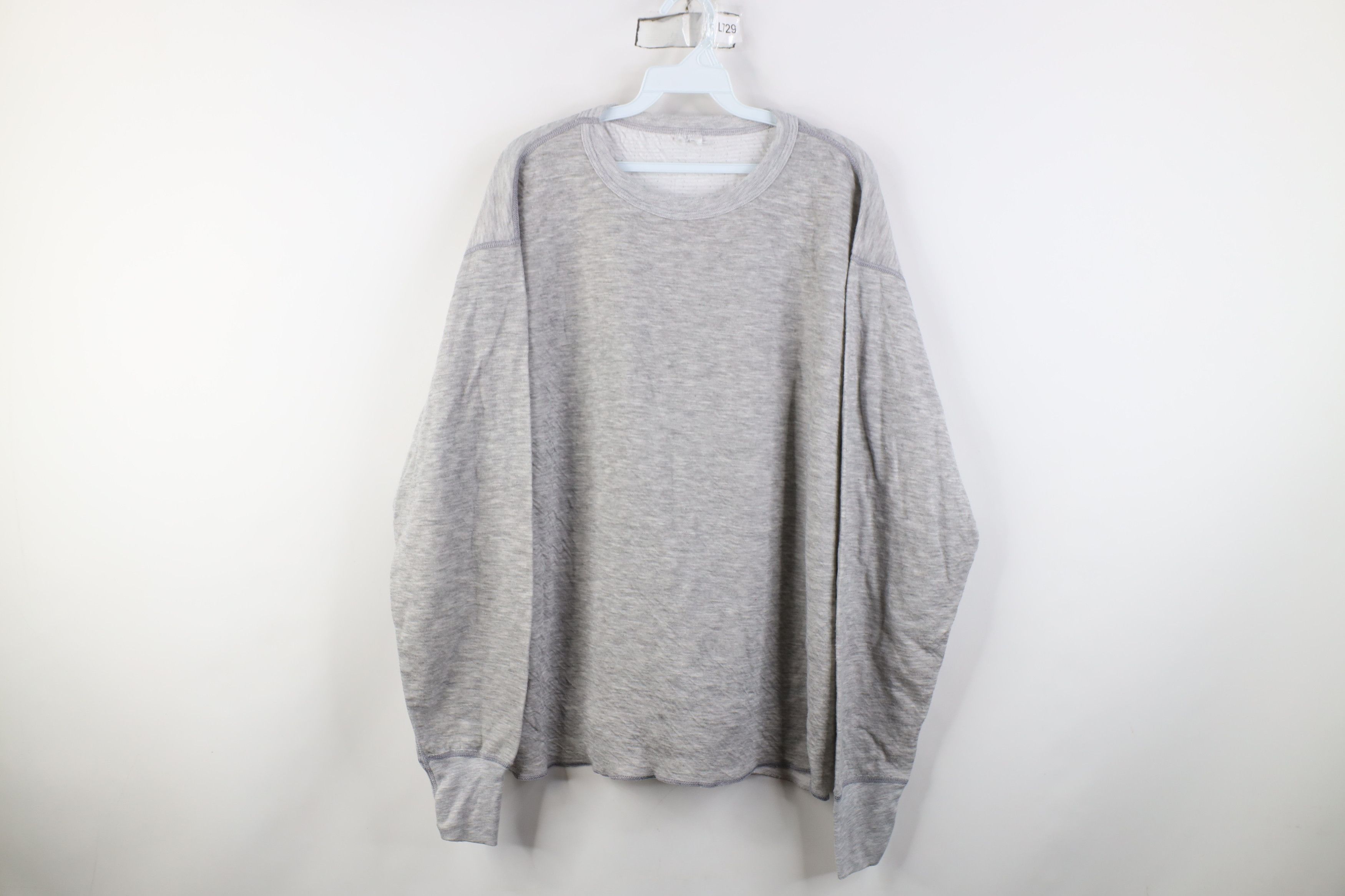 Vintage Vintage 90s Wall Thermal Knit Long Sleeve T-Shirt Gray Size US XL / EU 56 / 4 - 1 Thumbnail