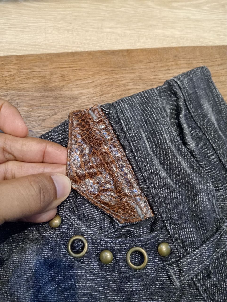 If Six Was Nine JAPANESE DOUBLE WAIST STUDDED POCKET DENIM PANTS Size US 32 / EU 48 - 6 Thumbnail