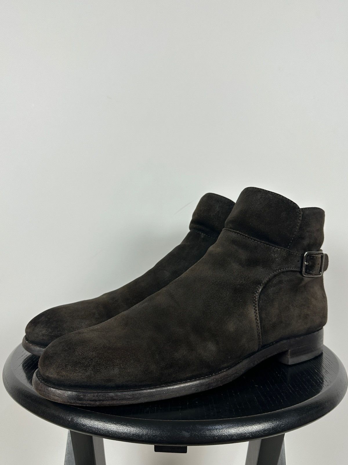 Officine Creative Officine Creative Brown Suede Biker Buckle Strap Boots Size US 10 / EU 43 - 10 Thumbnail