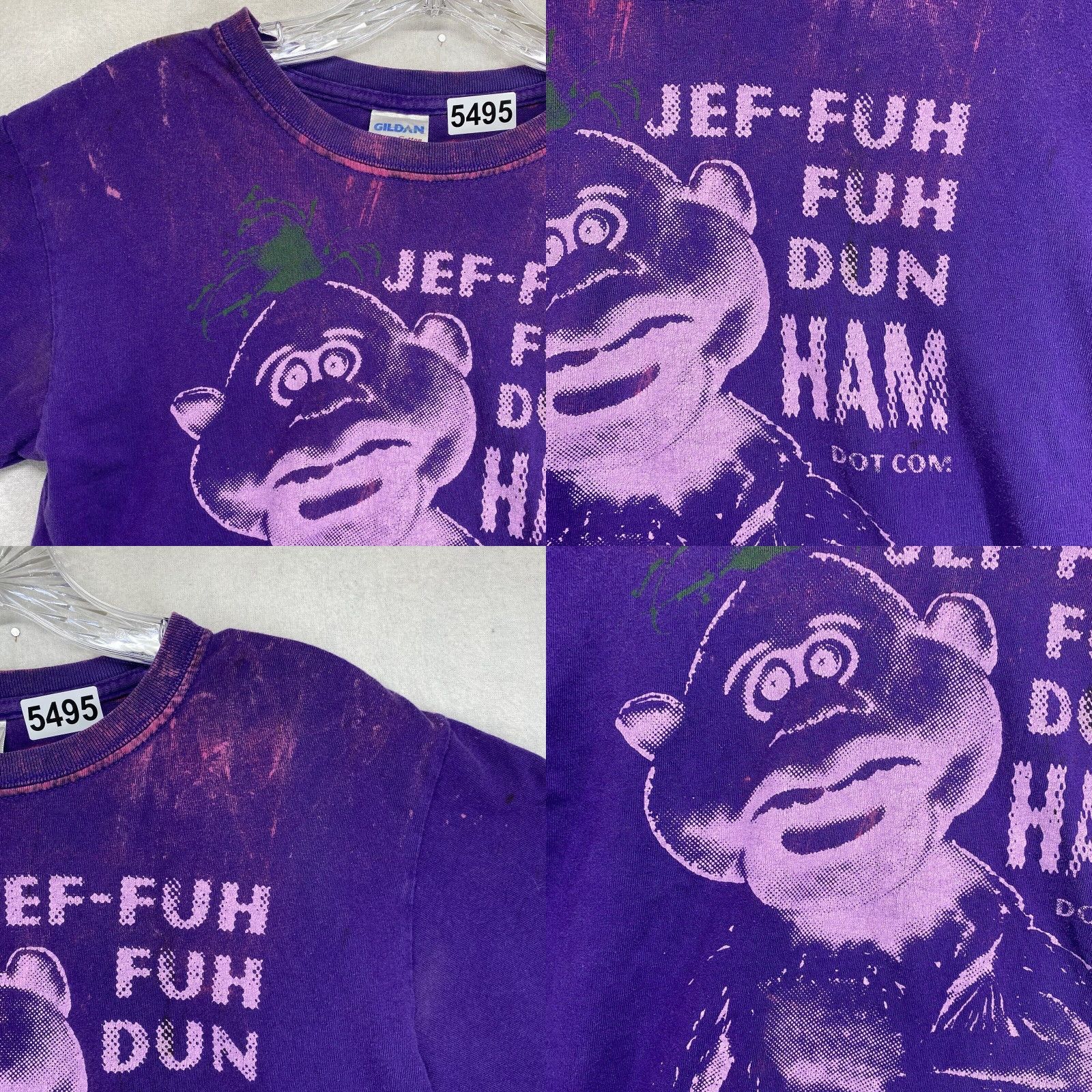 Anvil Jeff Dunham Unisex Adults T-Shirt XS Purple Peanut Graphic Print Crew Neck Humor Size US XS / EU 42 / 0 - 8 Thumbnail