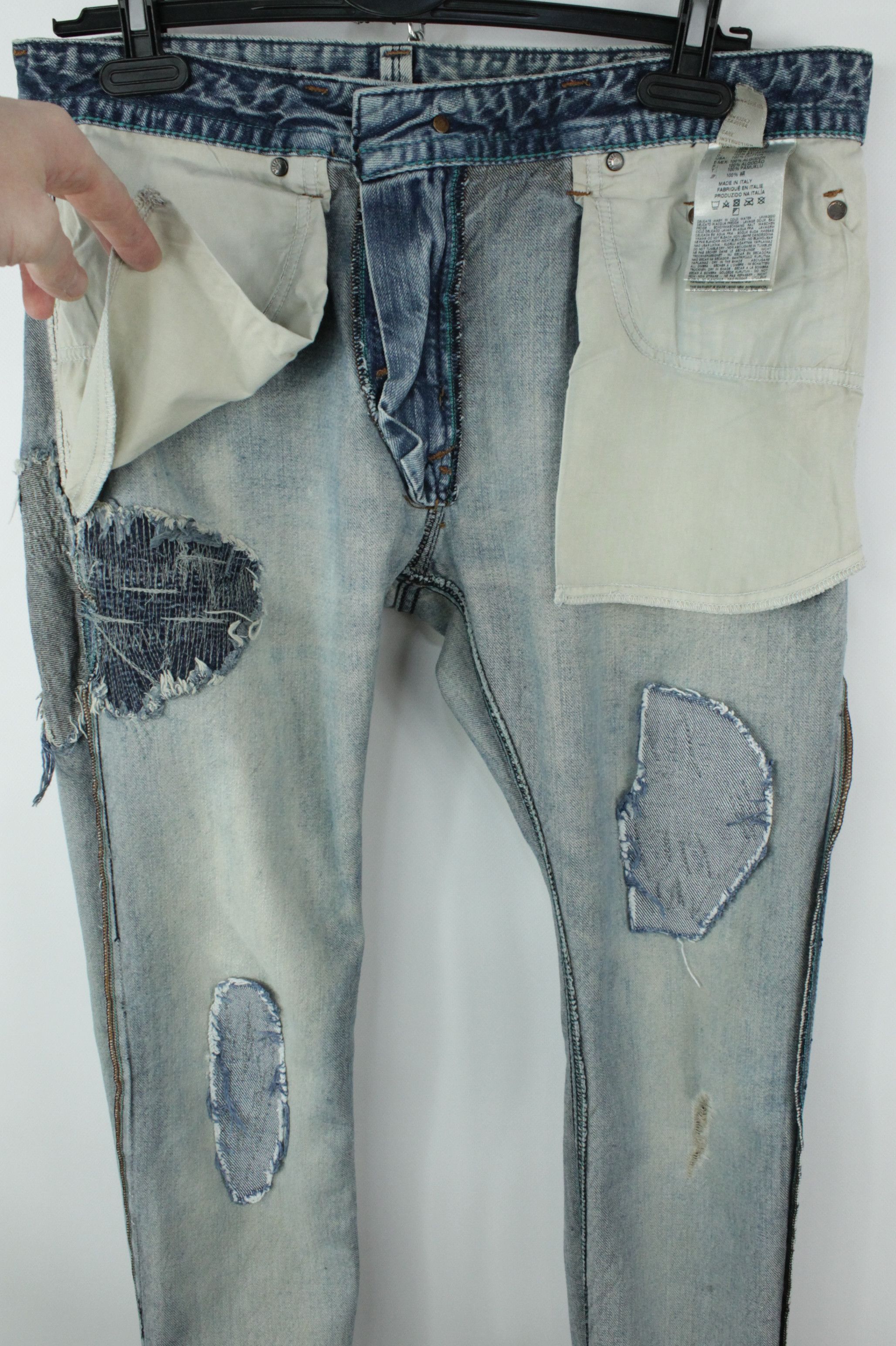 Diesel Diesel Thavar 0816k Slim Fit Distressed Denim Jeans Size US 31 - 12 Thumbnail