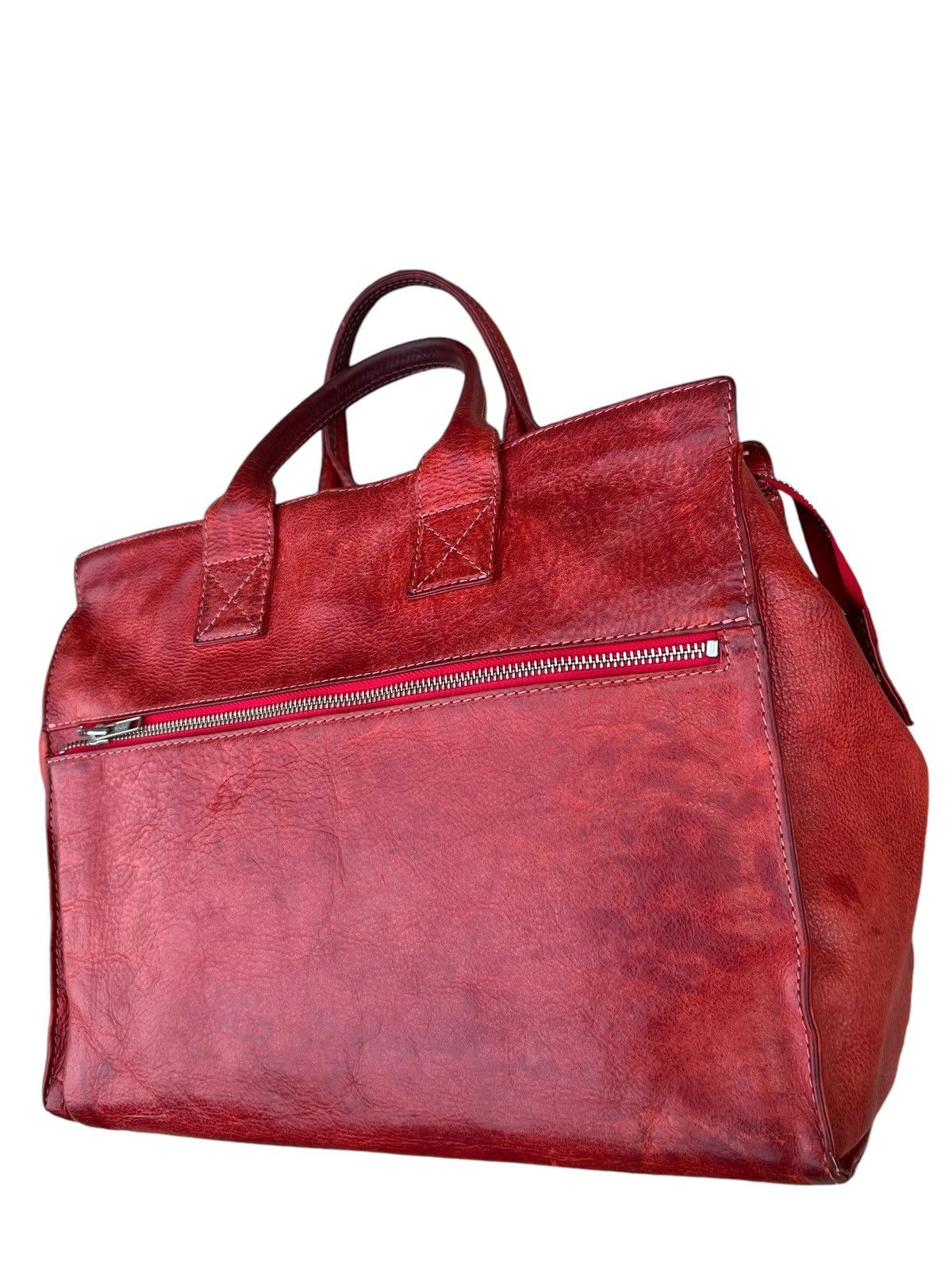 Japanese Brand Vintage PICCINO Tokyo Stains Patina Leather Bag Size ONE SIZE - 6 Thumbnail