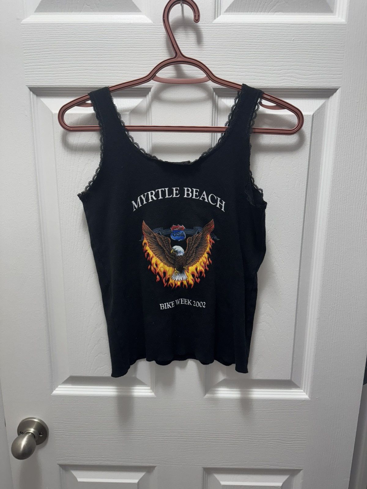 Harley Davidson × Vintage American Biker Vintage 2002 Bike Week Highway Honey Tank W Size L / US 10 / IT 46 - 2 Thumbnail
