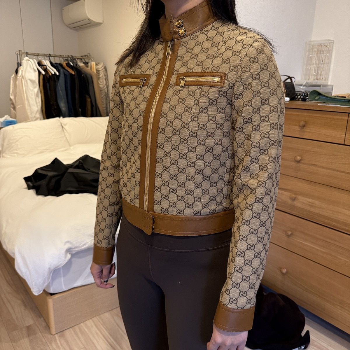 Gucci Gucci GG Canvas Jacket with Leather Trim – Size IT 40 Size S / US 4 / IT 40 - 7 Thumbnail