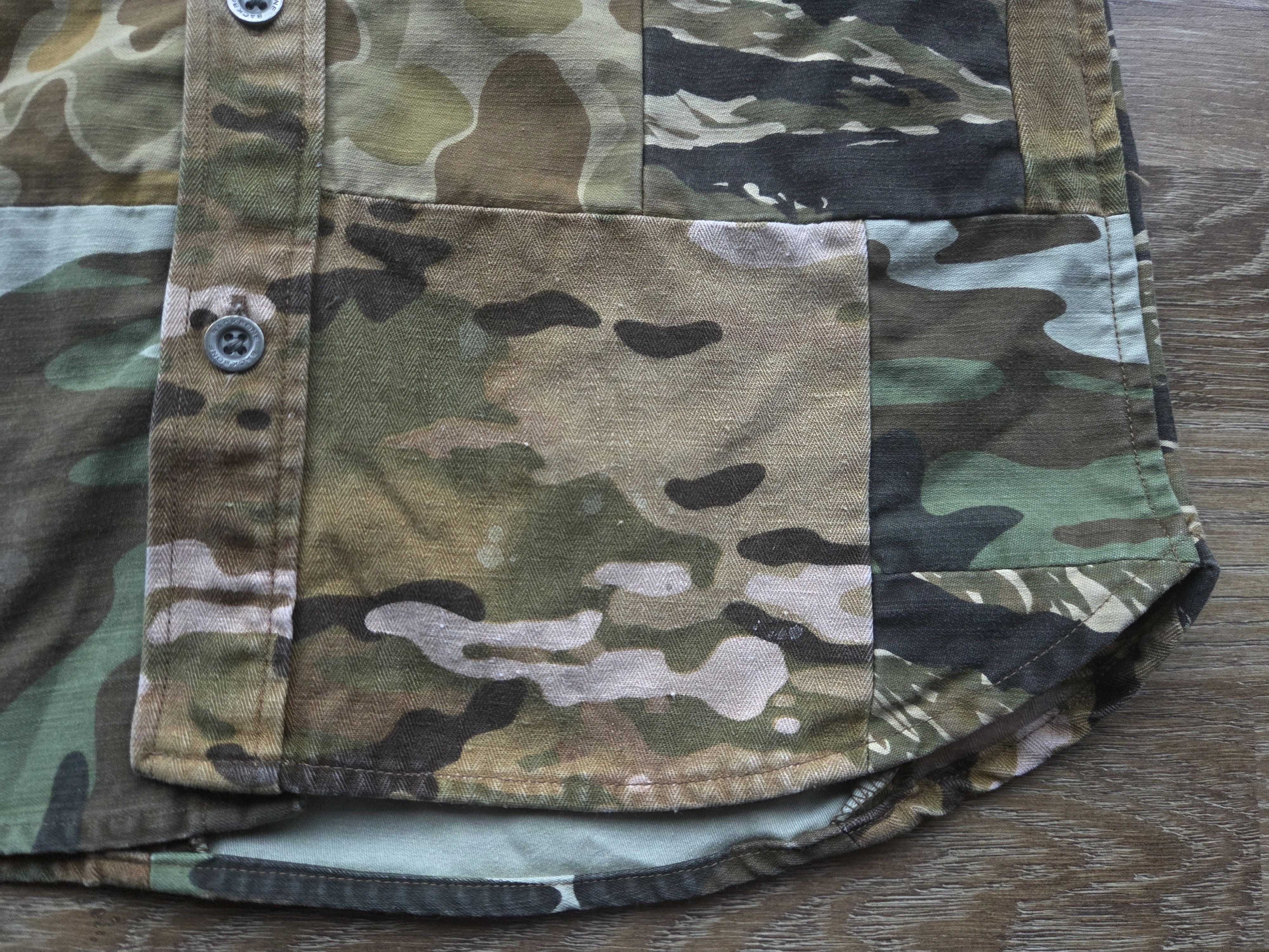 Backbone BACKBONE Tiger Stripe Camo Patchwork Military Shirt SS2015 Size US S / EU 44-46 / 1 - 8 Thumbnail