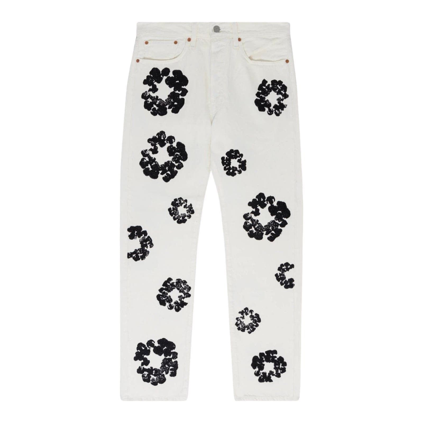 image of Denim Tears X Levi's Cotton Wreath Jeans White, Men's (Size 31)