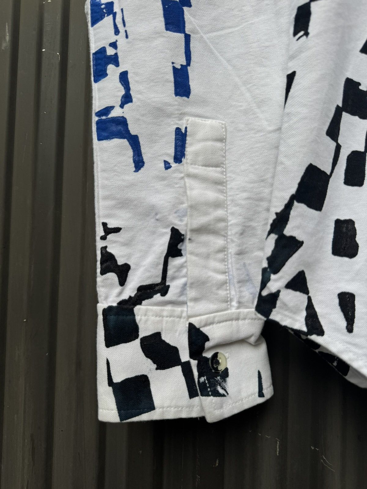 Vintage Hand Painted Check Shirt — Blue & Black Checkerboard Size US S / EU 44-46 / 1 - 3 Thumbnail
