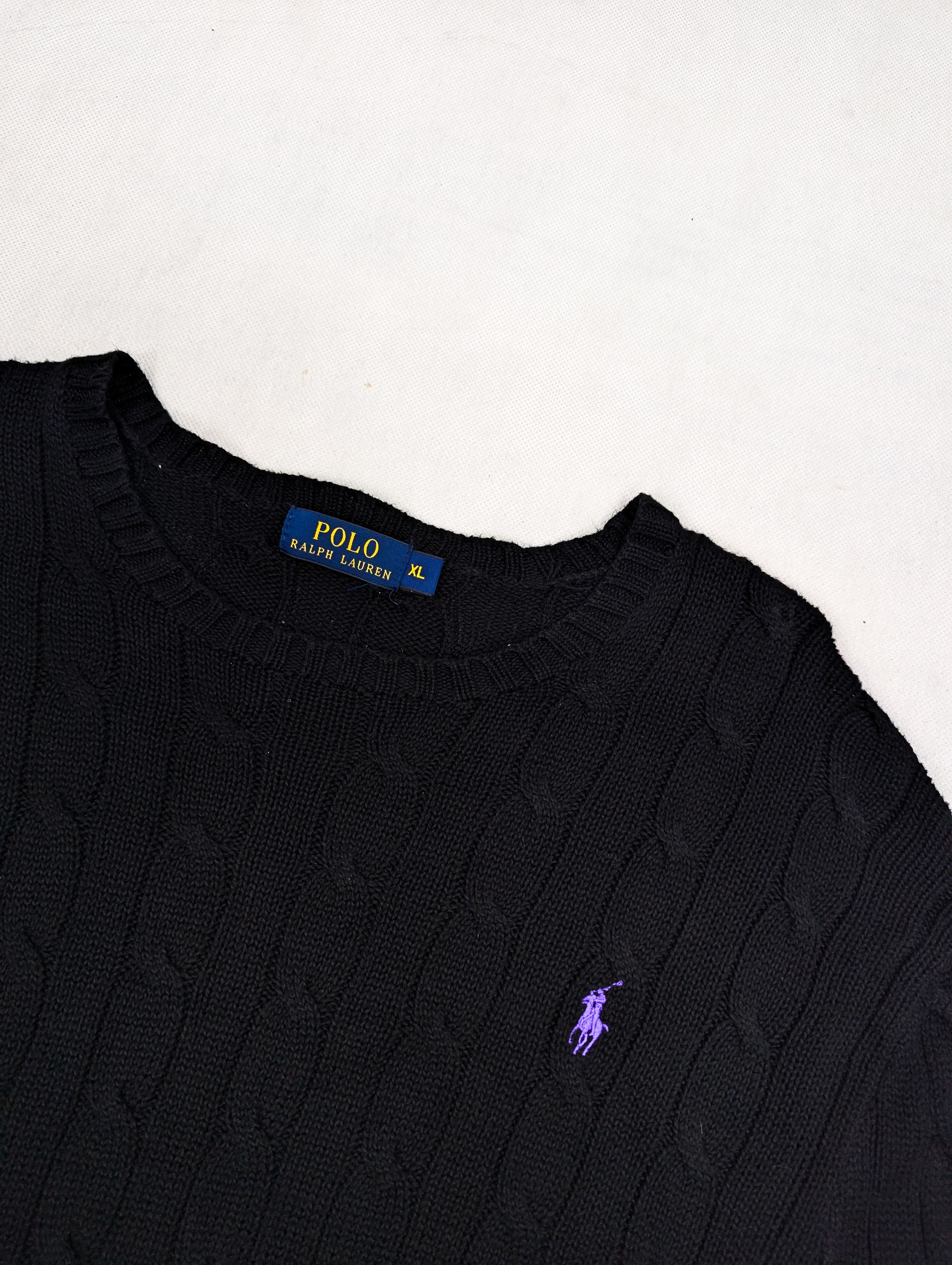 Polo Ralph Lauren Polo Ralph Lauren braid black sweater jumper XL Size US XL / EU 56 / 4 - 2 Thumbnail