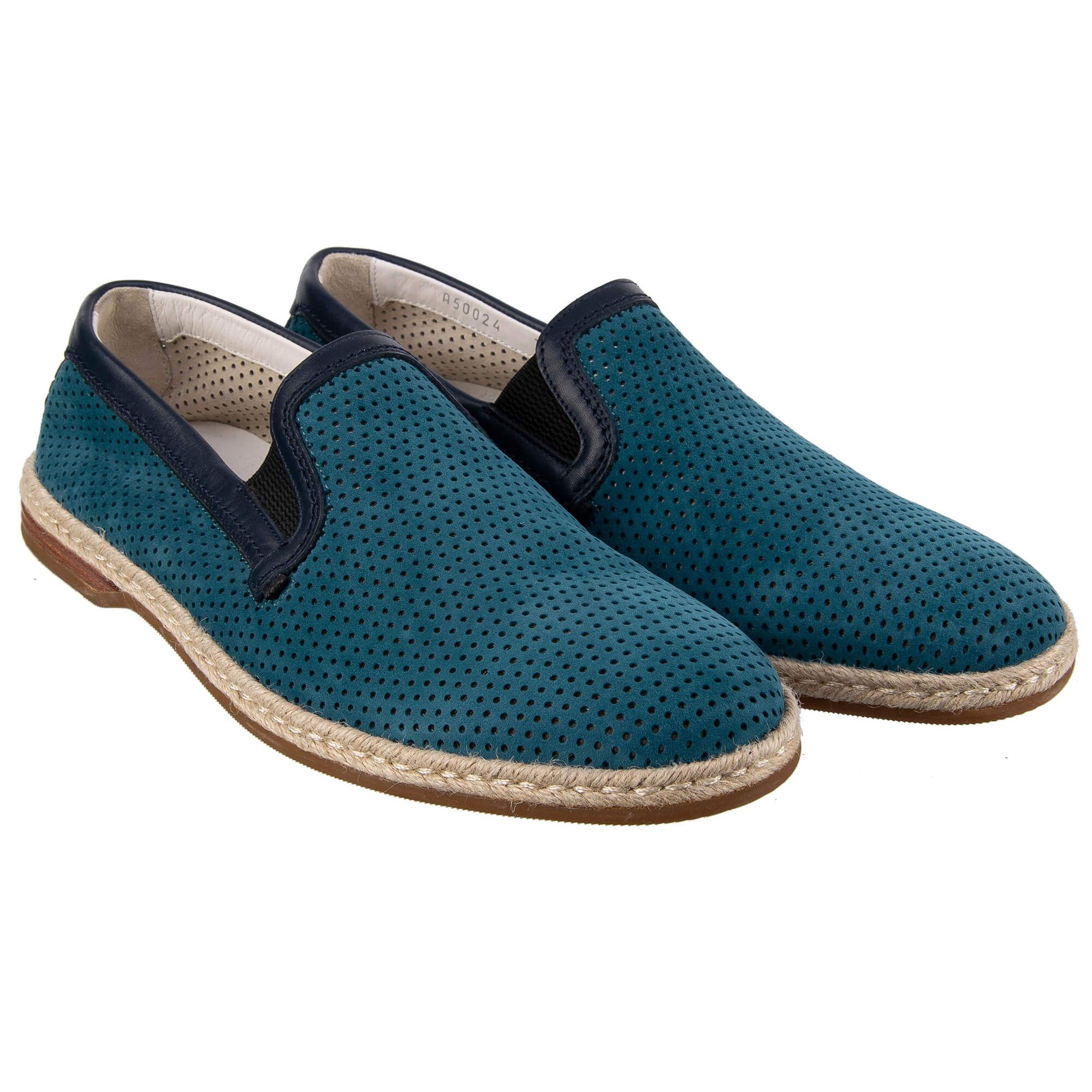 Dolce & Gabbana o1y0125 Suede Espadrilles in Turquoise Blue Size US 8.5 / EU 41-42 - 2 Thumbnail