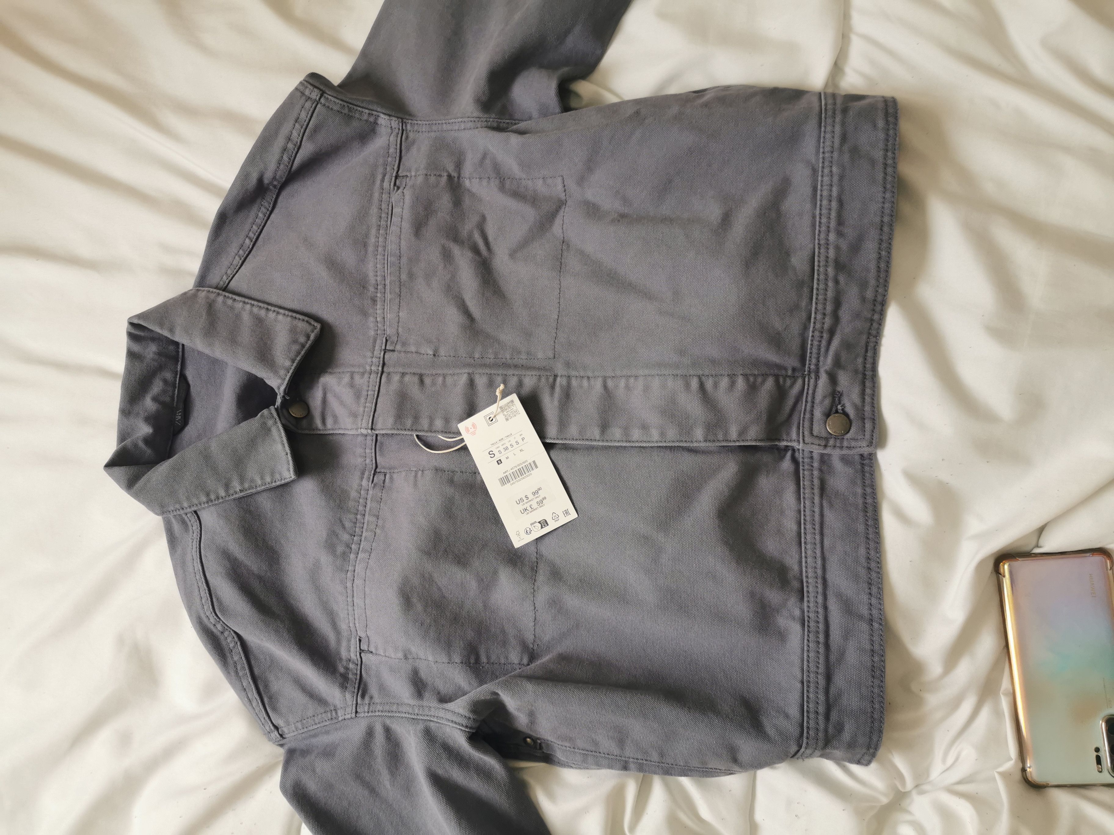Zara Zara boxi fit blue Washed jacket and brsnd ne Size US S / EU 44-46 / 1 - 8 Thumbnail