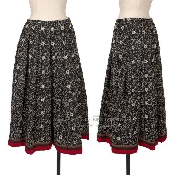Comme des Garcons Comme Des Garcons size M Black Retro Embroidered Floral Sk Size 22" - 1 Thumbnail
