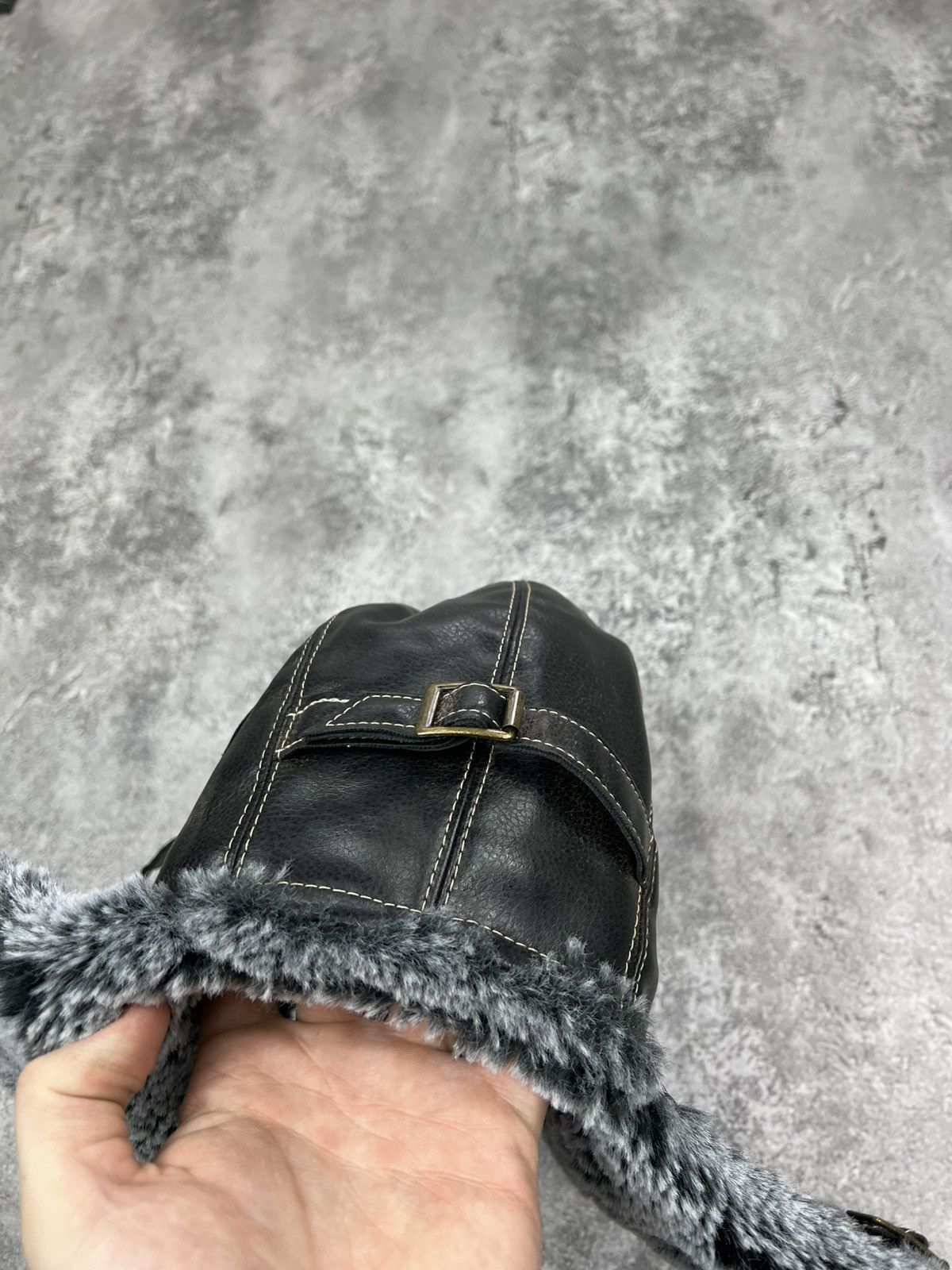 Vintage Vintage Ushanka Leather Hat Size ONE SIZE - 2 Thumbnail