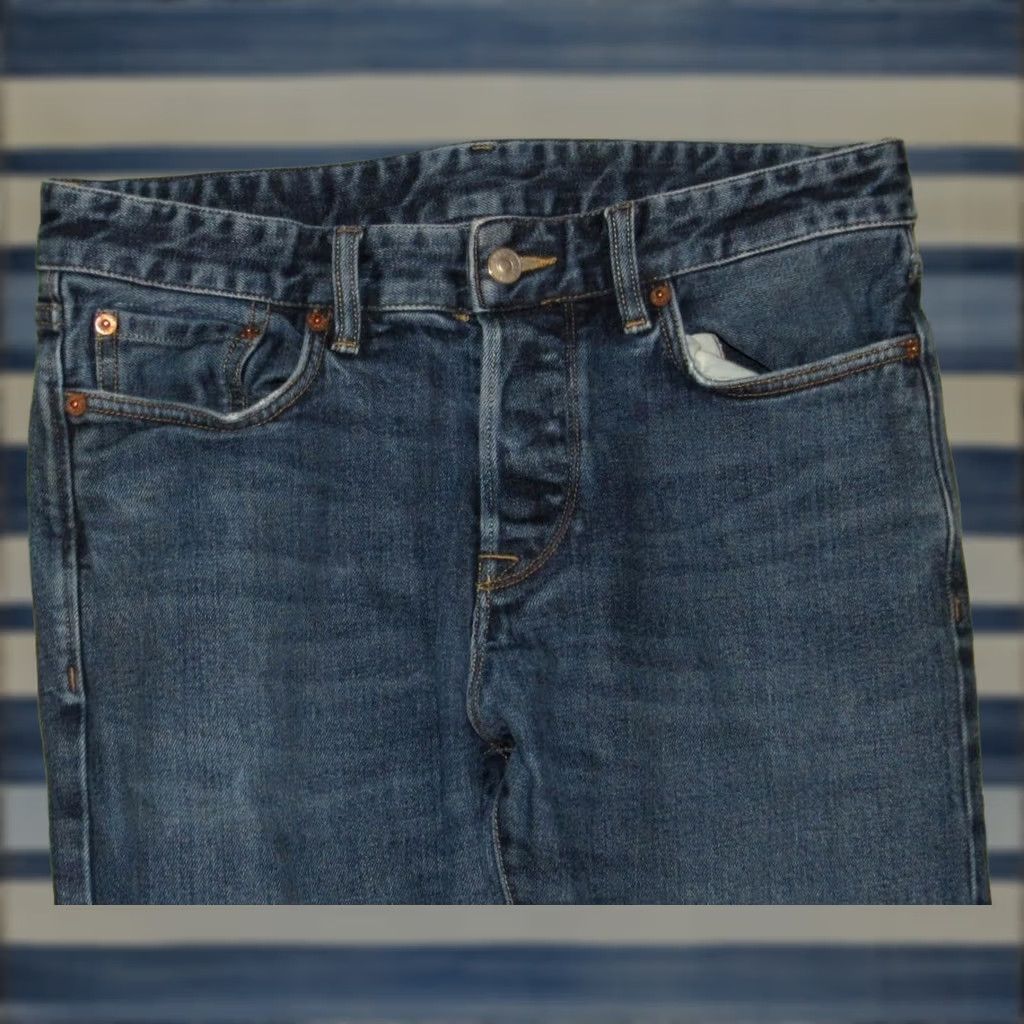 Buck Mason BUCK MASON Maverick Slim Double Dipped Denim Jeans 31 x 30 Mens Blue Size US 31 - 1 Thumbnail