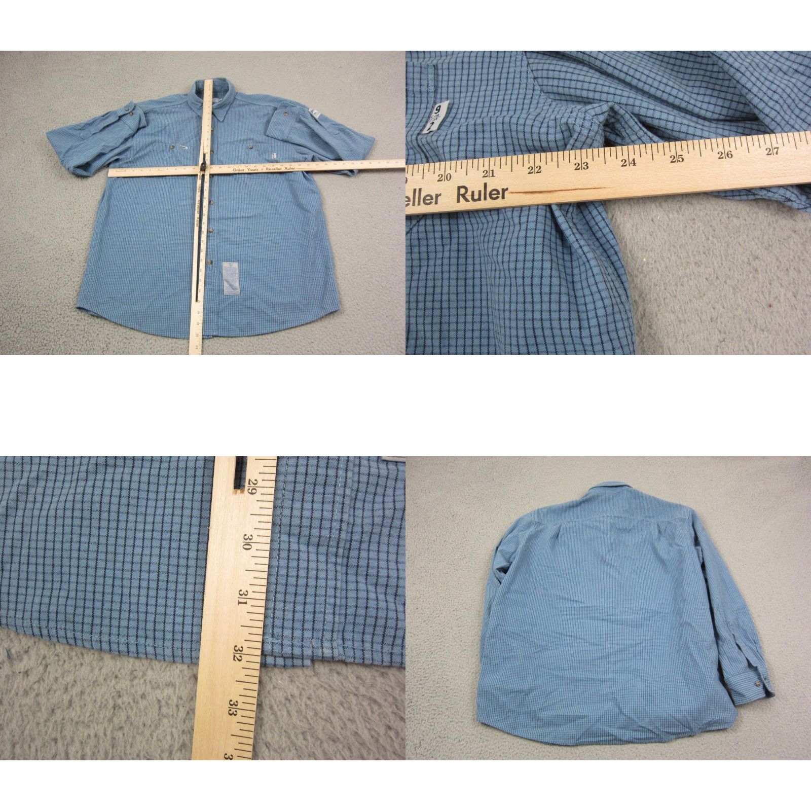 Vintage Tyndale Shirt Mens XL Blue Check Gingham Button-Up 90s USA Cotton Modacrylic Made in USA Size US XL / EU 56 / 4 - 8 Thumbnail
